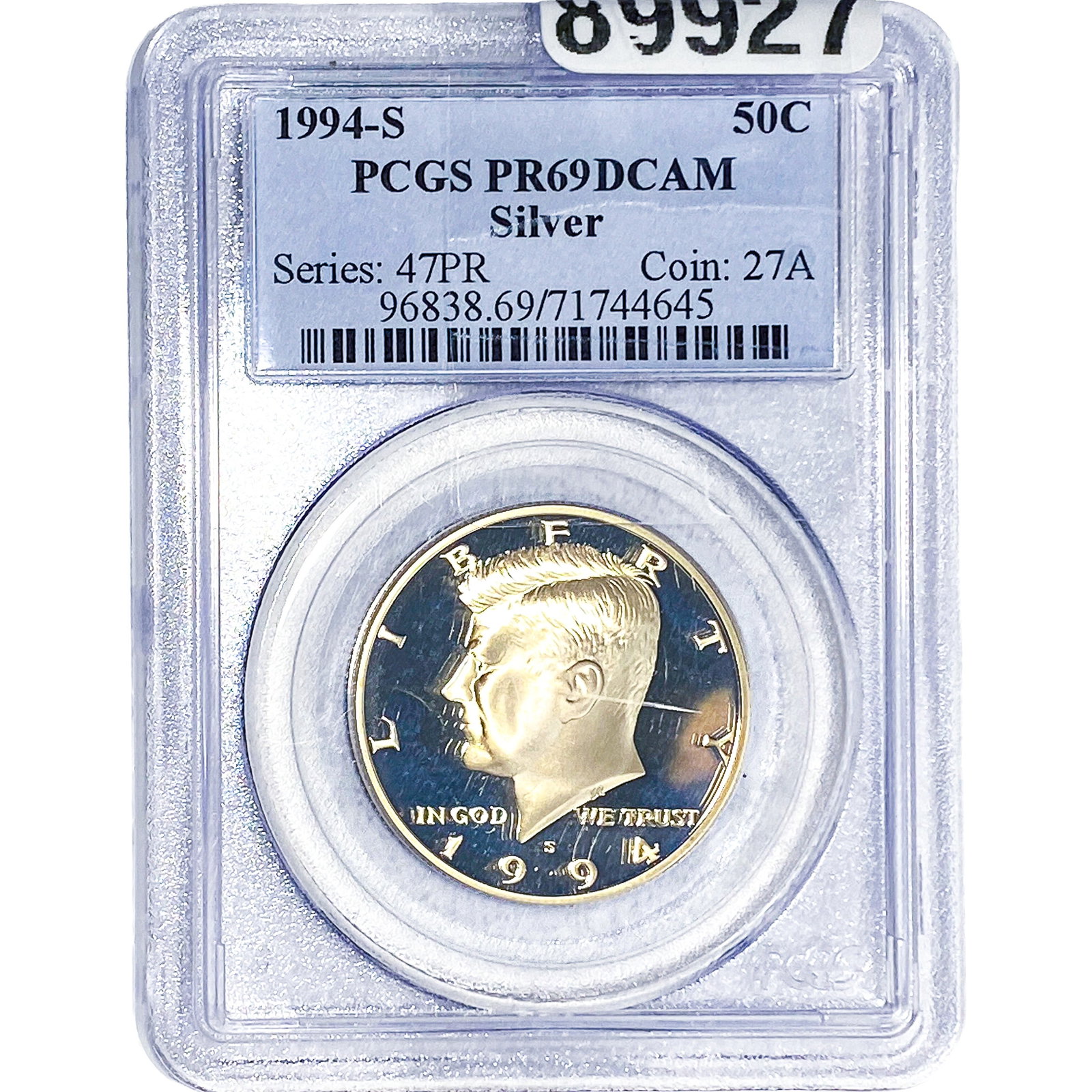 1994-S Kennedy Half Dollar PCGS PR69 DCAM: 1994-S Kennedy Half Dollar PCGS PR69 DCAM