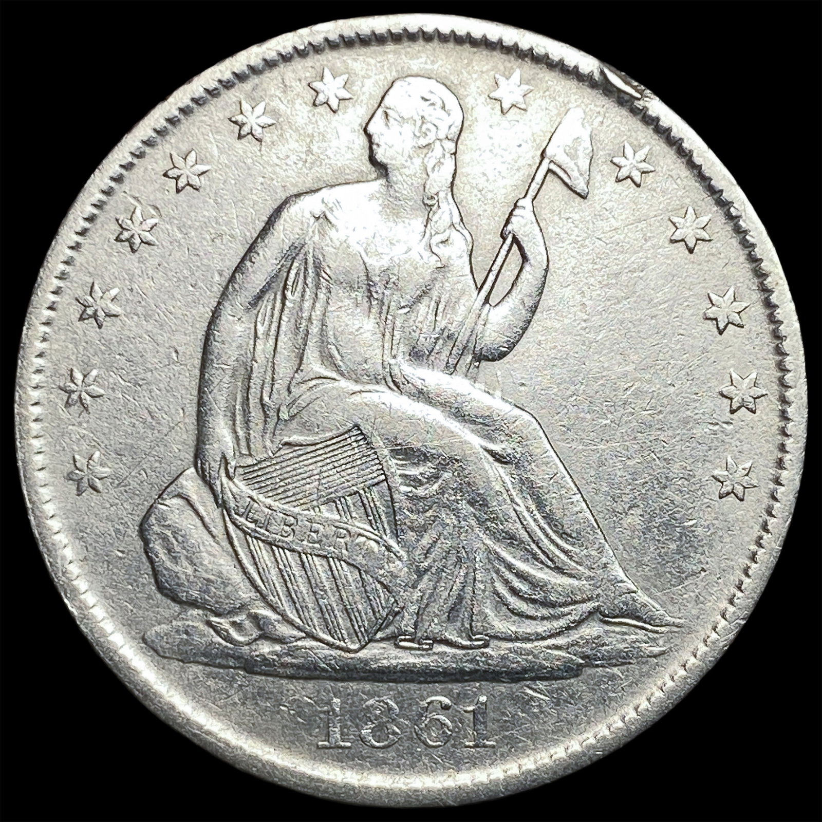 1861-O Silver Half Dollar NEARLY UNCIRCULATED: 1861-O Silver Half Dollar NEARLY UNCIRCULATED