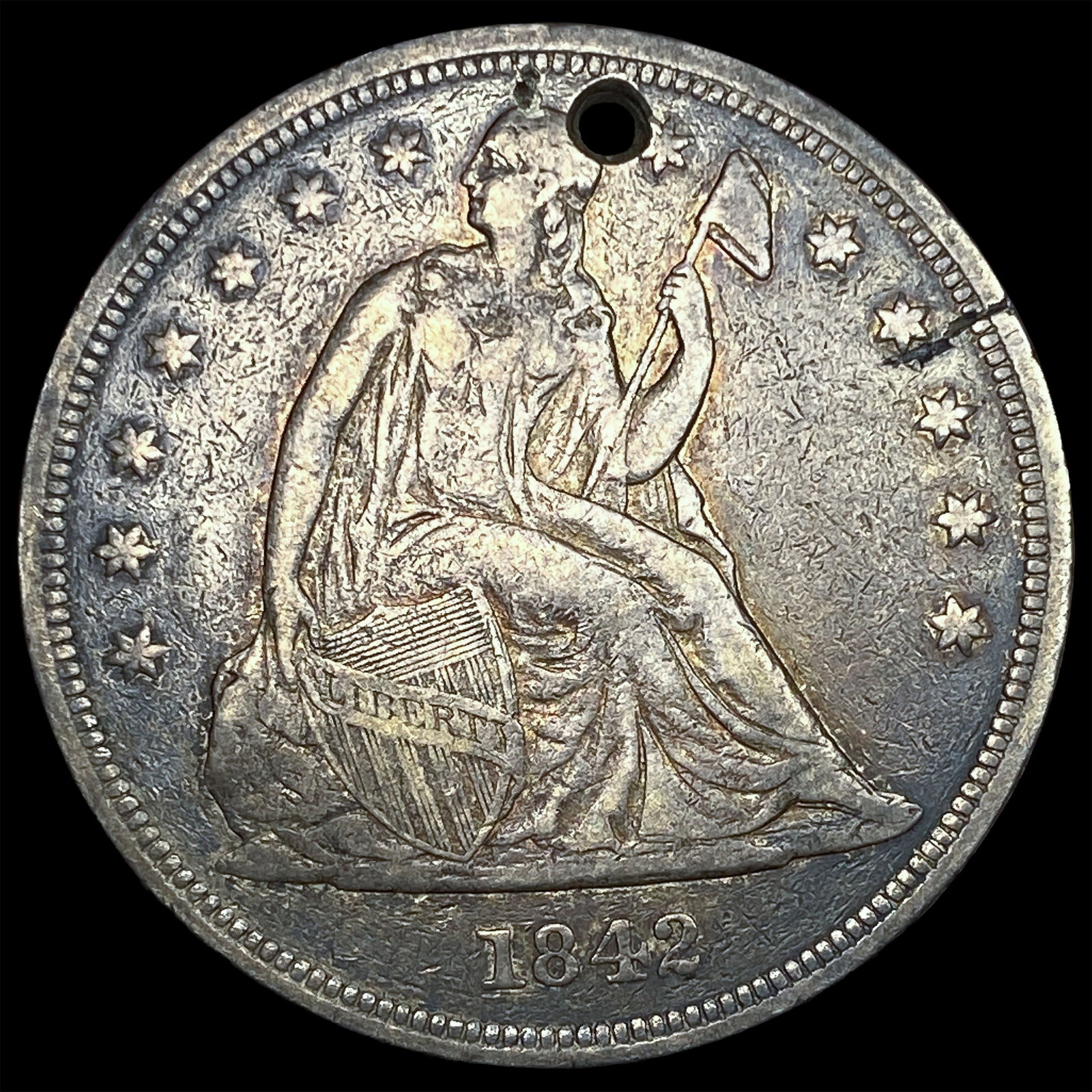 1842 Silver Seated Liberty Dollar HIGH GRADE: 1842 Silver Seated Liberty Dollar HIGH GRADE