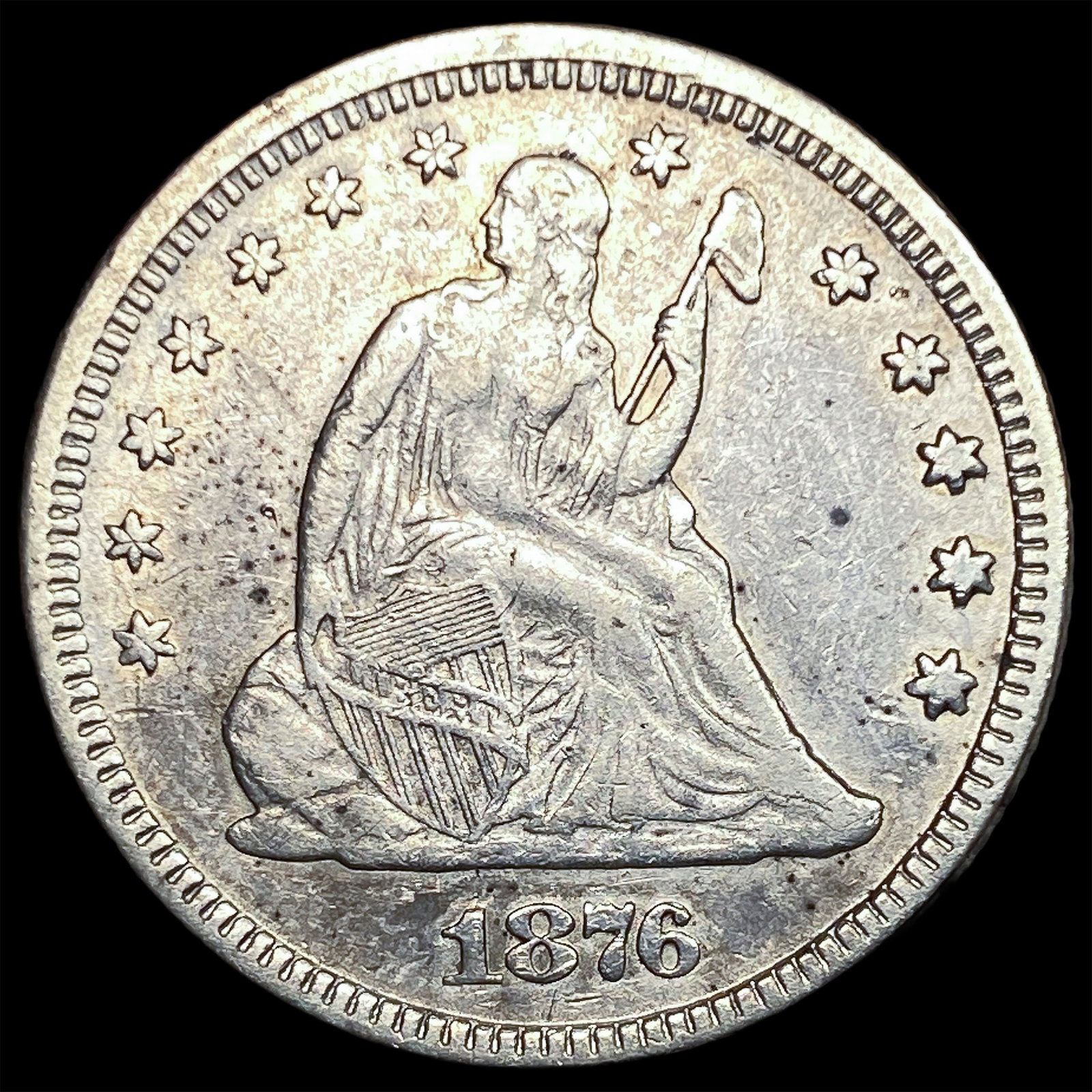 1876 Seated Liberty Quarter CLOSELY UNCIRCULATED: 1876 Seated Liberty Quarter CLOSELY UNCIRCULATED