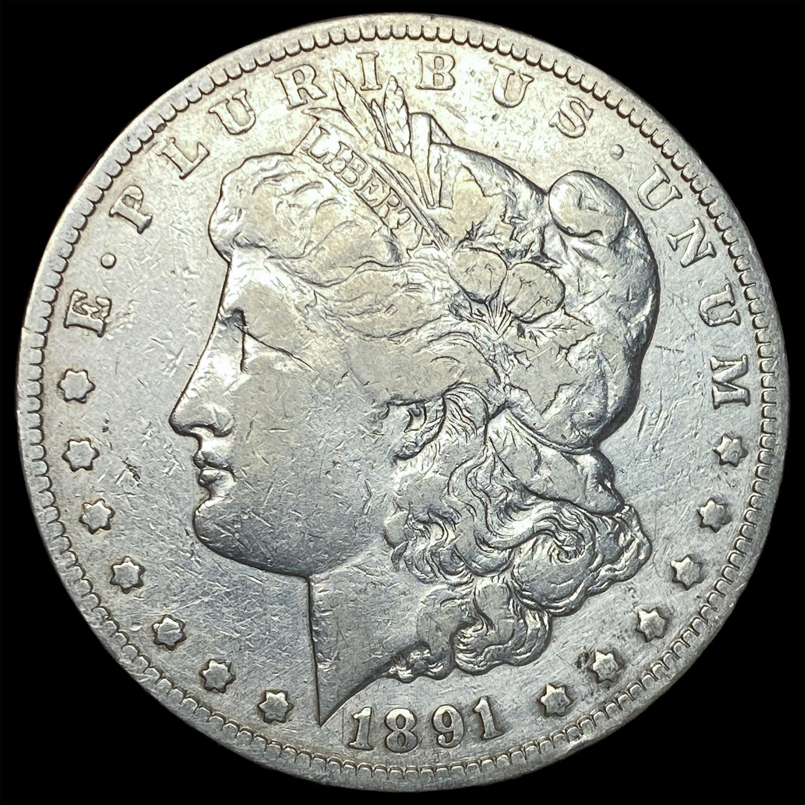 1891-CC Silver Morgan Dollar ABOUT UNCIRCULATED (1 of 2)