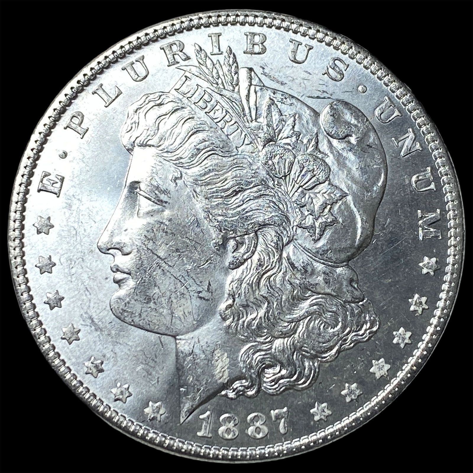 1887 Silver Morgan Dollar GEM BU: 1887 Silver Morgan Dollar GEM BU