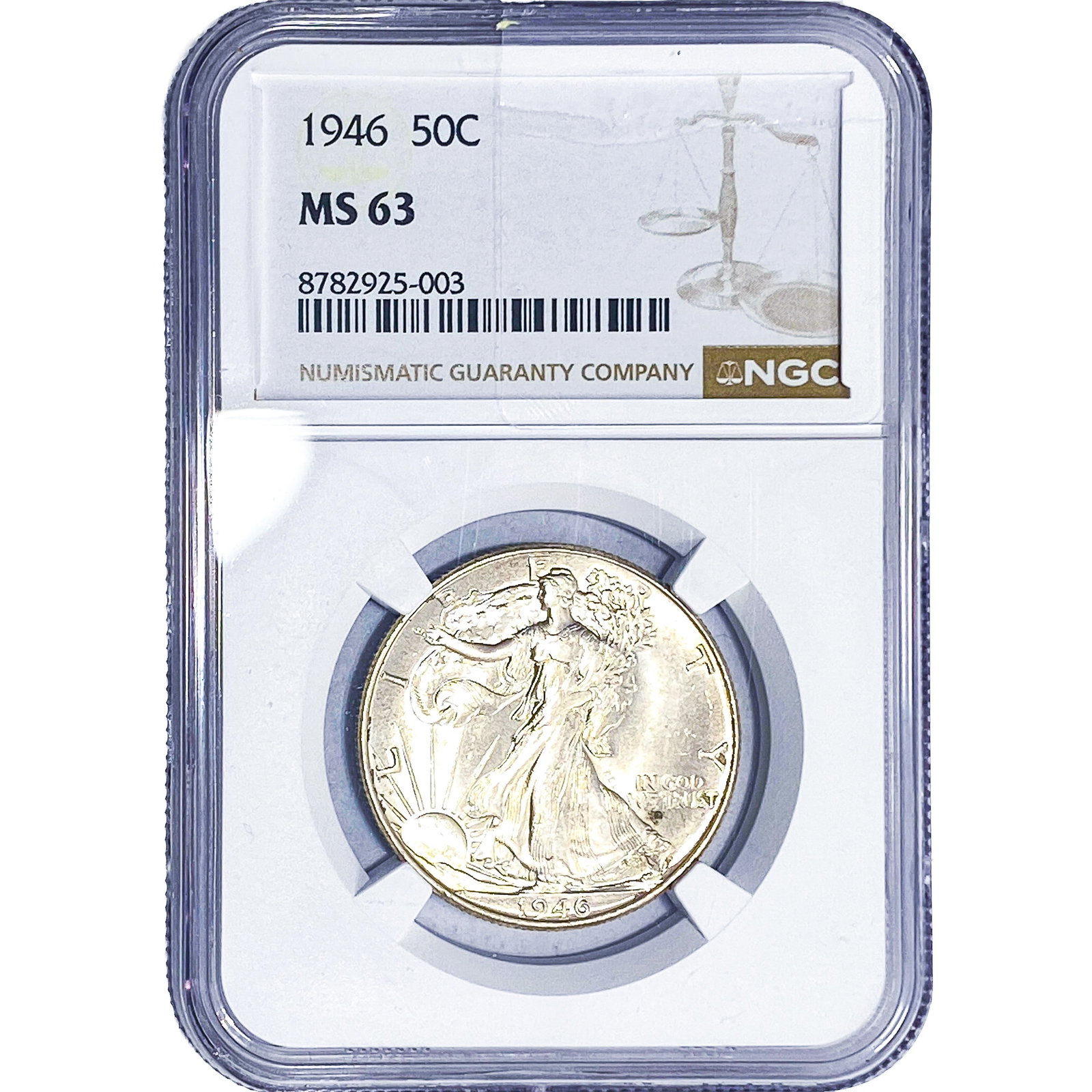 1946 Walking Liberty Half Dollar NGC MS63: 1946 Walking Liberty Half Dollar NGC MS63