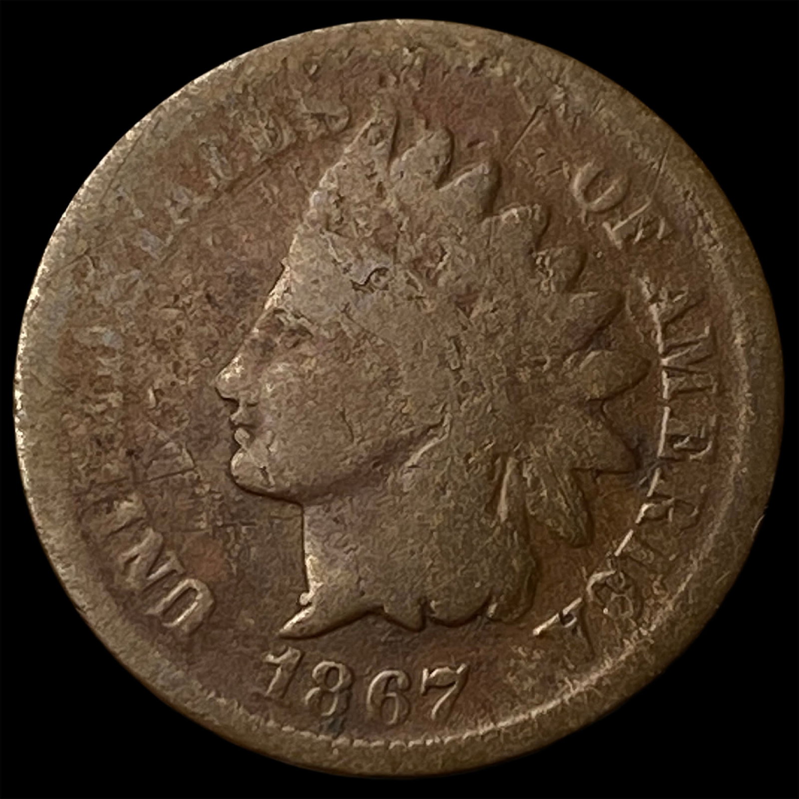 1867 Indian Head Cent NICELY CIRCULATED: 1867 Indian Head Cent NICELY CIRCULATED