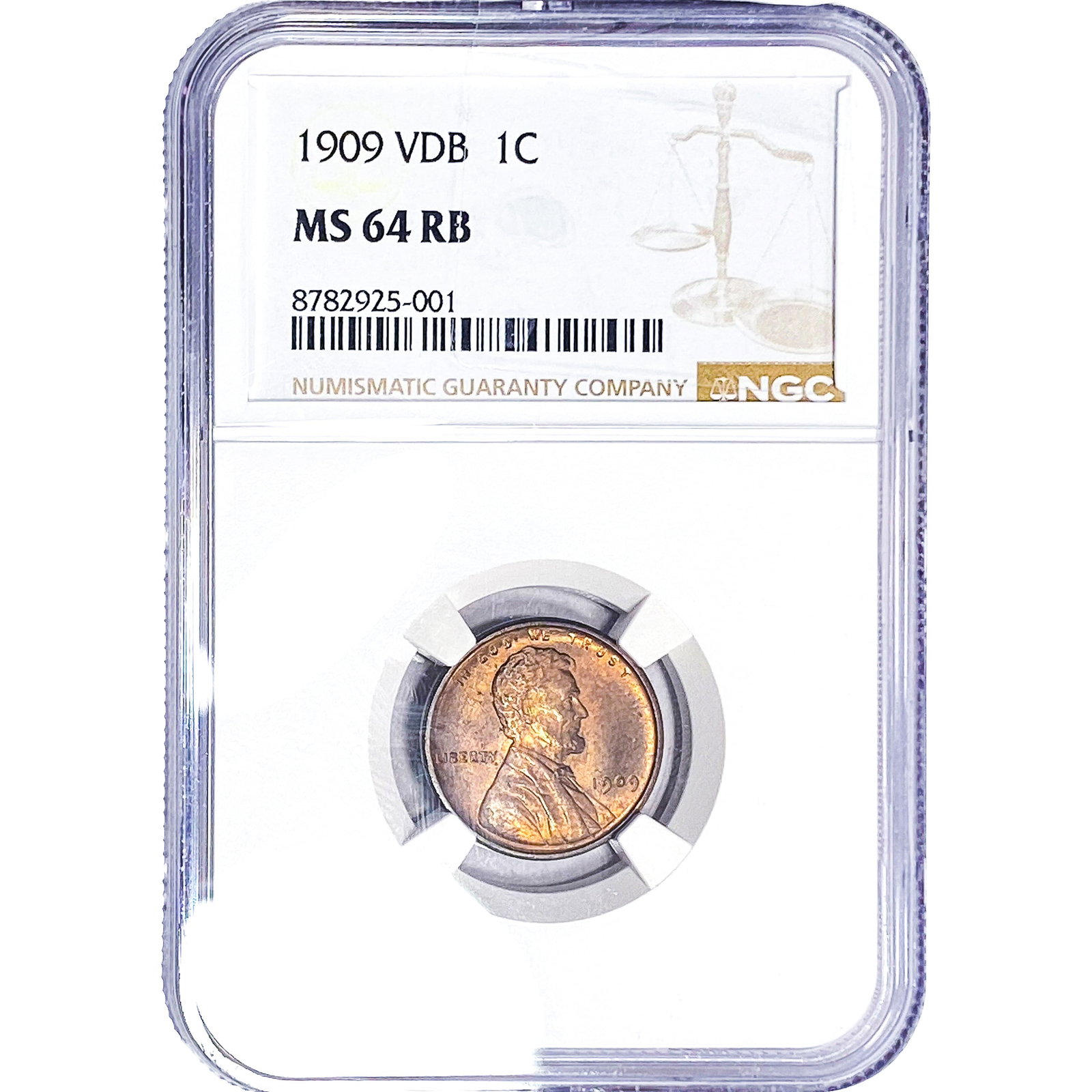 1909 Wheat Cent NGC MS64 RB: 1909 Wheat Cent NGC MS64 RB