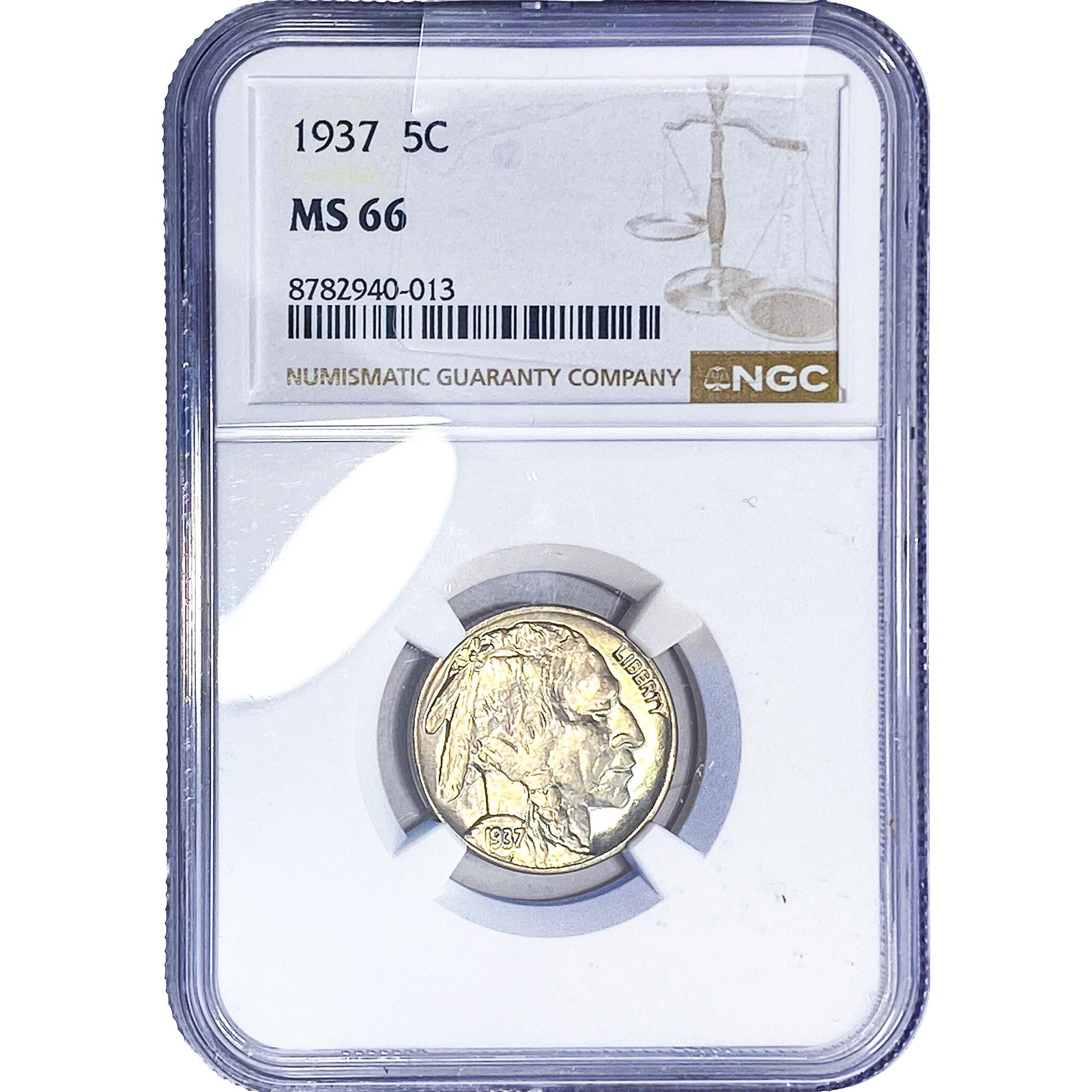 1937 Buffalo Nickel NGC MS66: 1937 Buffalo Nickel NGC MS66