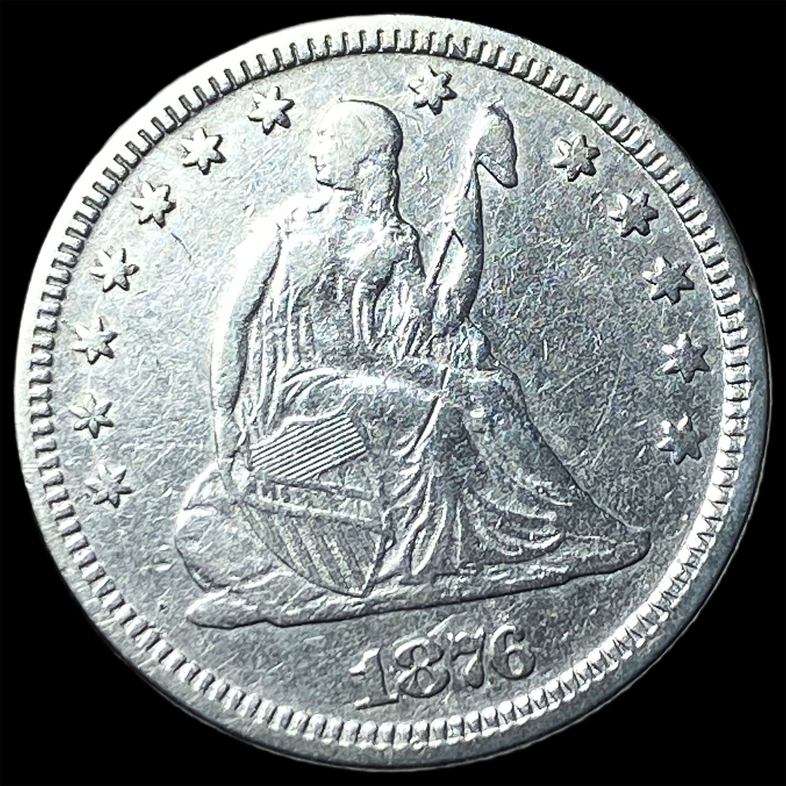 1876 Seated Liberty Quarter NEARLY UNCIRCULATED: 1876 Seated Liberty Quarter NEARLY UNCIRCULATED