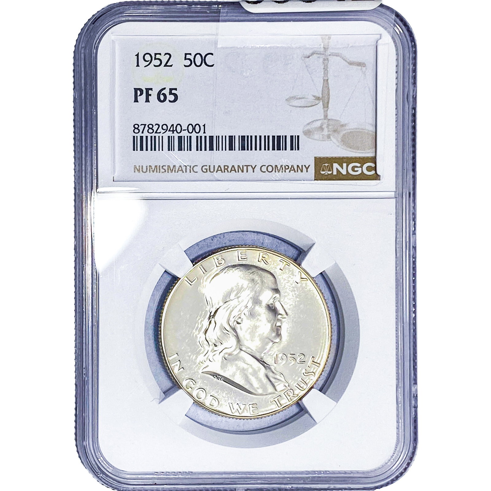 1952 Franklin Half Dollar NGC PF65: 1952 Franklin Half Dollar NGC PF65