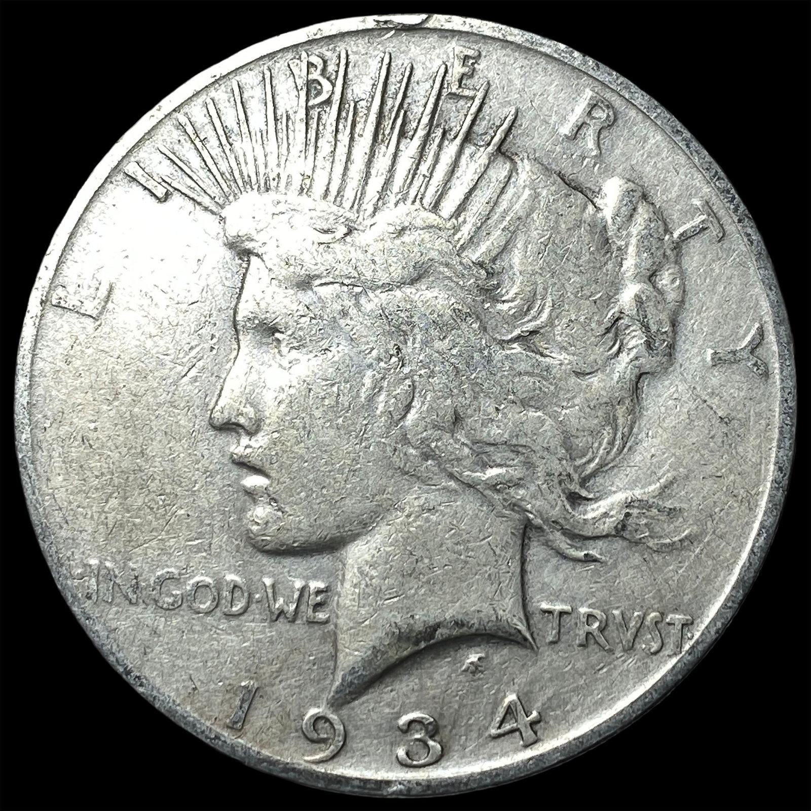 1934-S Peace Silver Dollar LIGHTLY CIRCULATED: 1934-S Peace Silver Dollar LIGHTLY CIRCULATED