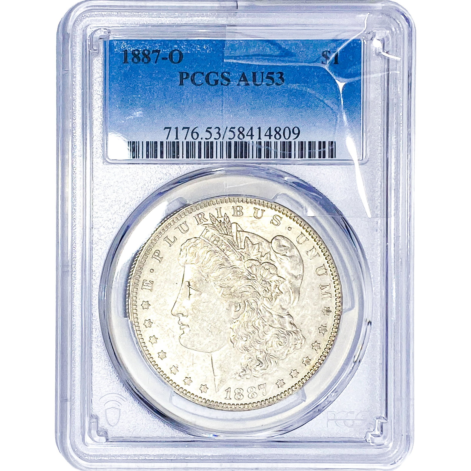 1887-O Morgan Silver Dollar PCGS AU53: 1887-O Morgan Silver Dollar PCGS AU53