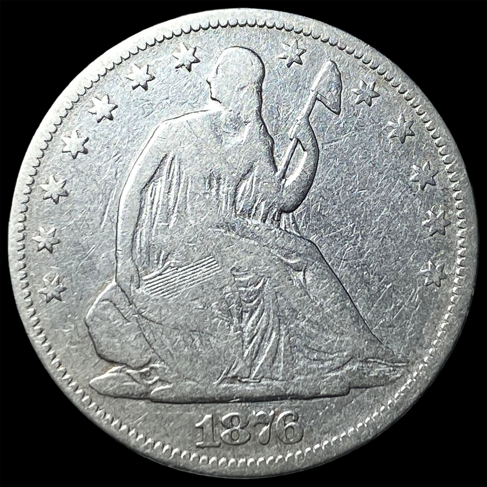 1876 Seated Liberty Half Dollar LIGHTLY CIRCULATED: 1876 Seated Liberty Half Dollar LIGHTLY CIRCULATED