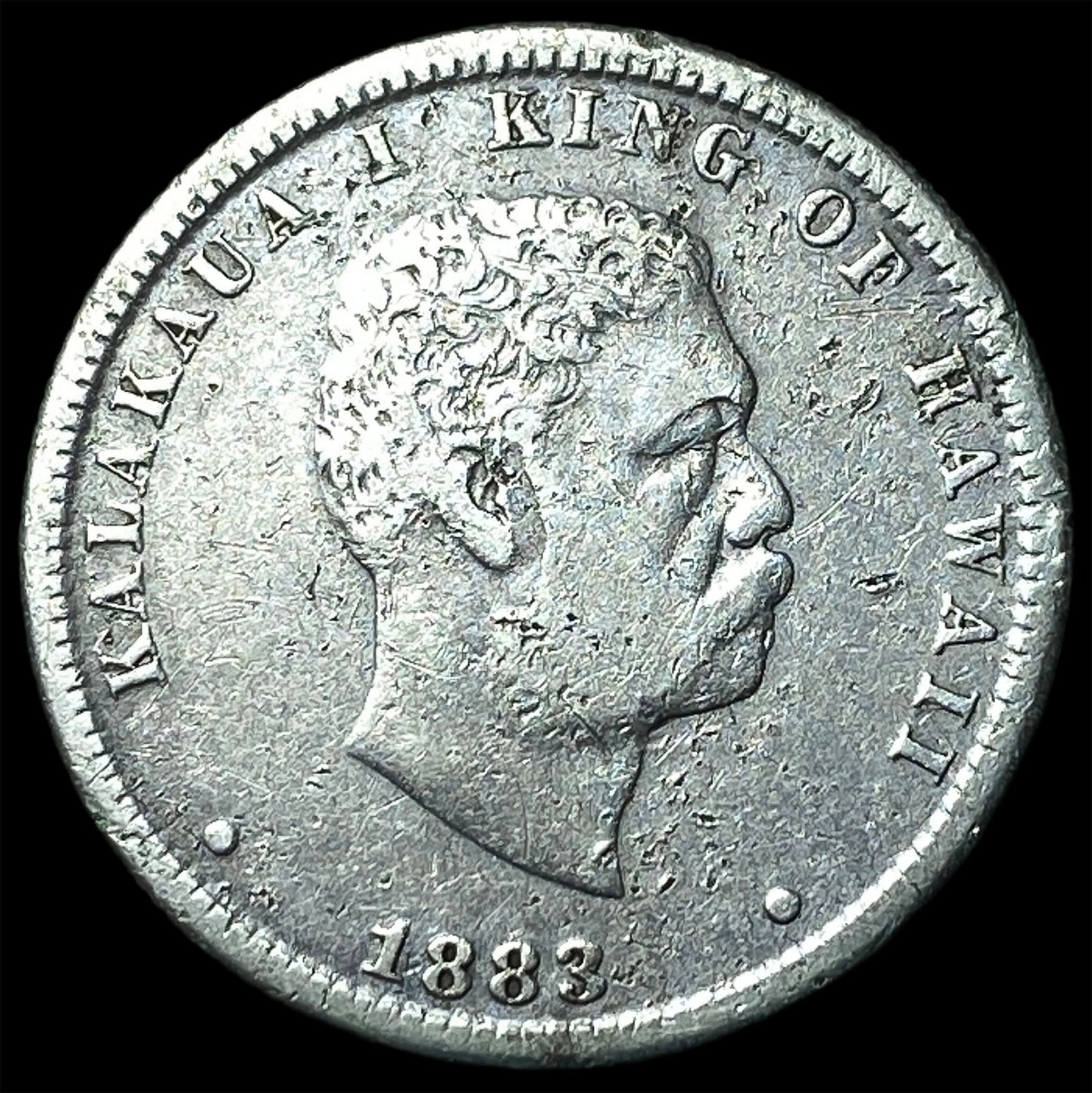 1883 Hawaii Silver 1/4 Dollar ABOUT UNCIRCULATED: 1883 Hawaii Silver 1/4 Dollar ABOUT UNCIRCULATED