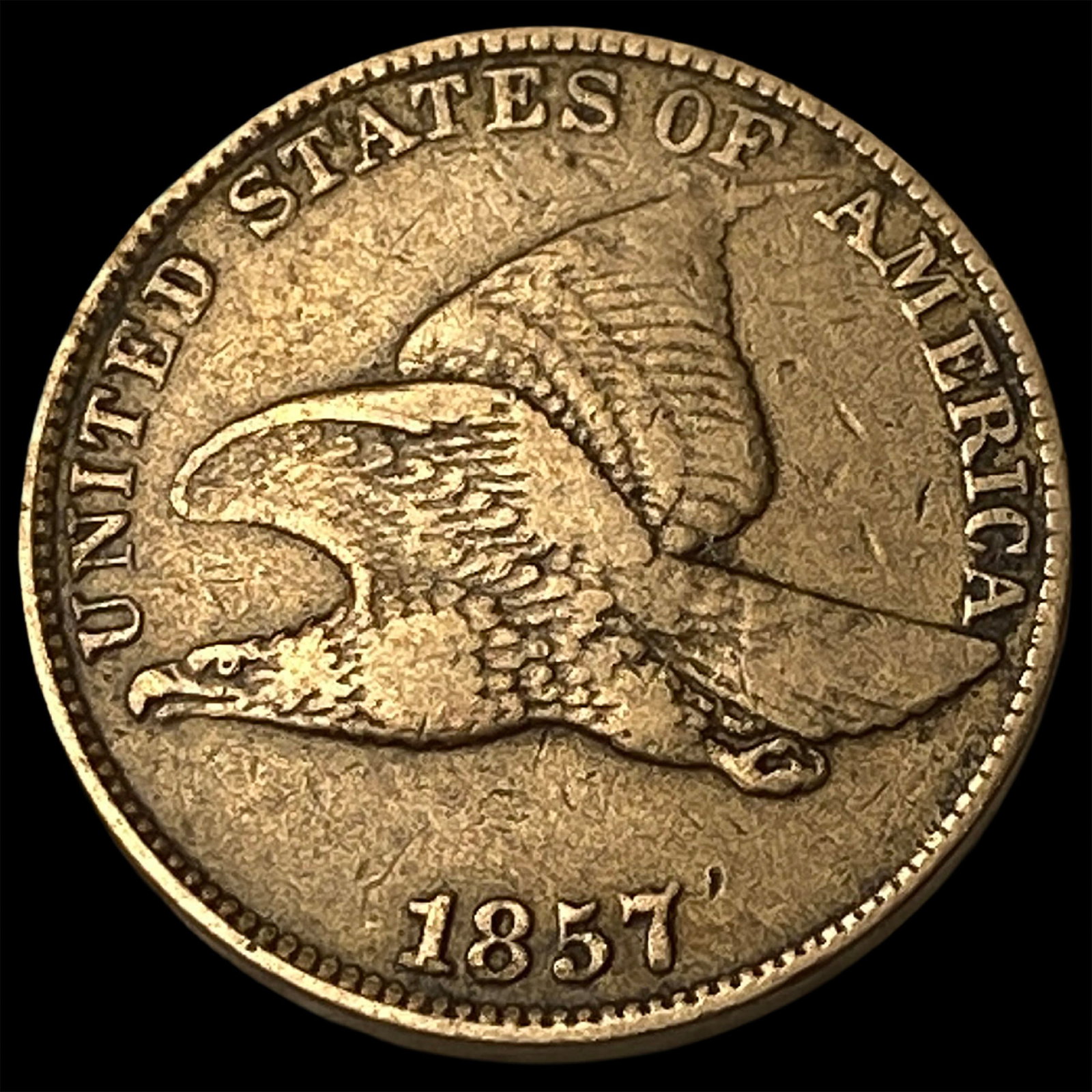 1857 Flying Eagle Cent ABOUT UNCIRCULATED: 1857 Flying Eagle Cent ABOUT UNCIRCULATED
