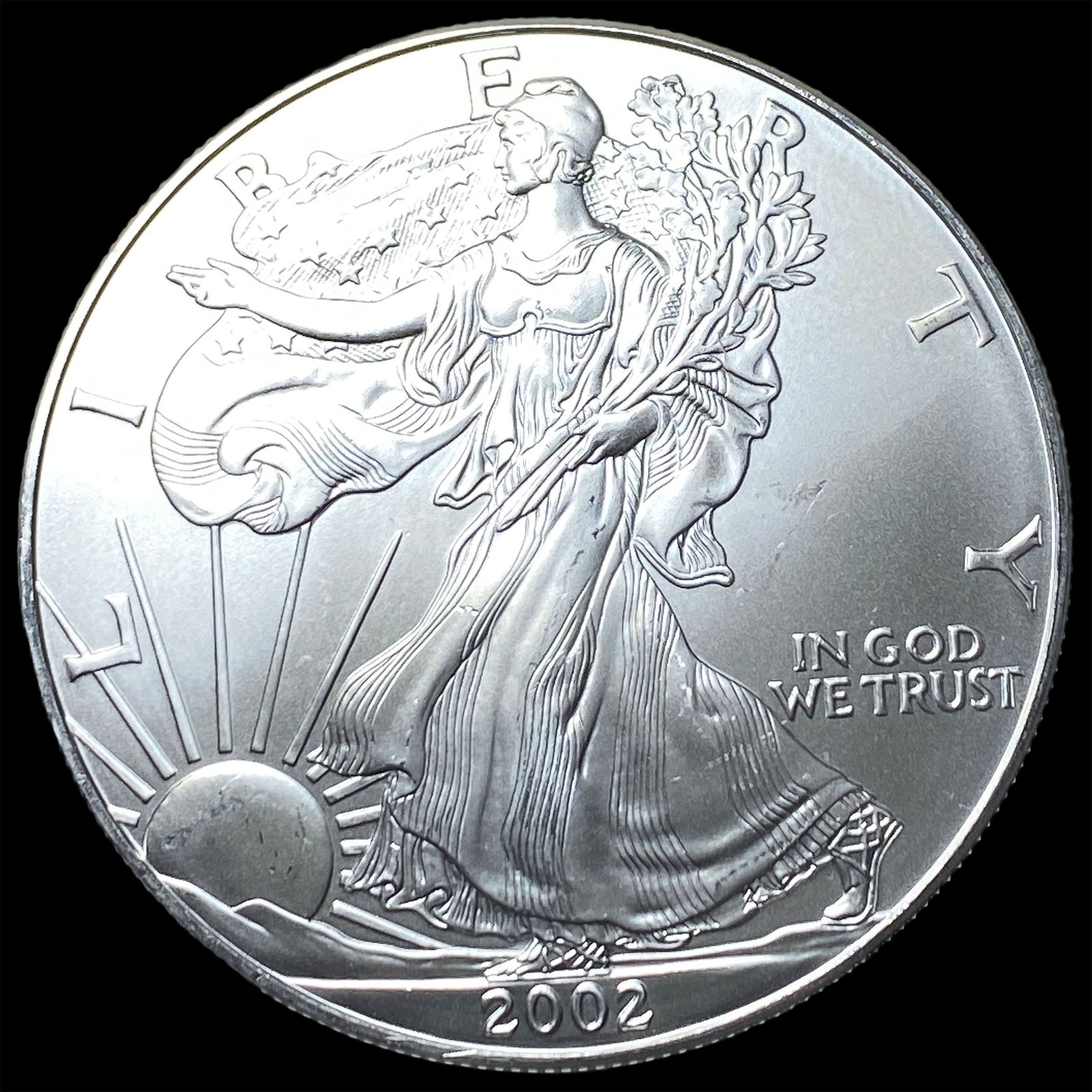 2002 1 oz Silver American Eagle $1 SUPERB GEM BU (1 of 2)