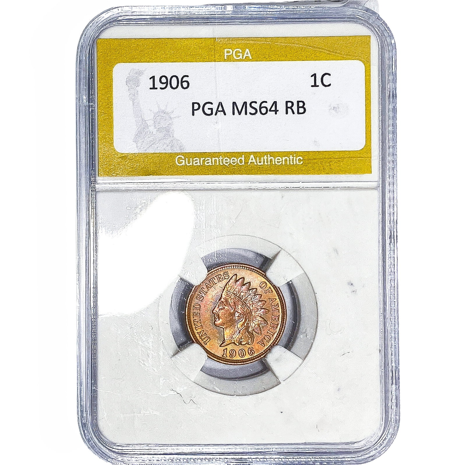 1906 Indian Head Cent PGA MS64 RB: 1906 Indian Head Cent PGA MS64 RB