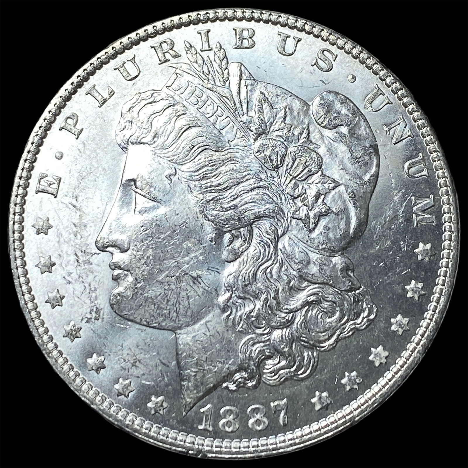 1887-S Silver Morgan Dollar GEM BU: 1887-S Silver Morgan Dollar GEM BU