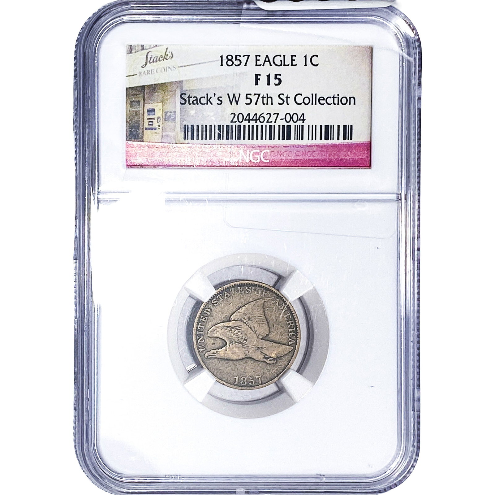 1857 Flying Eagle Cent NGC F15: 1857 Flying Eagle Cent NGC F15