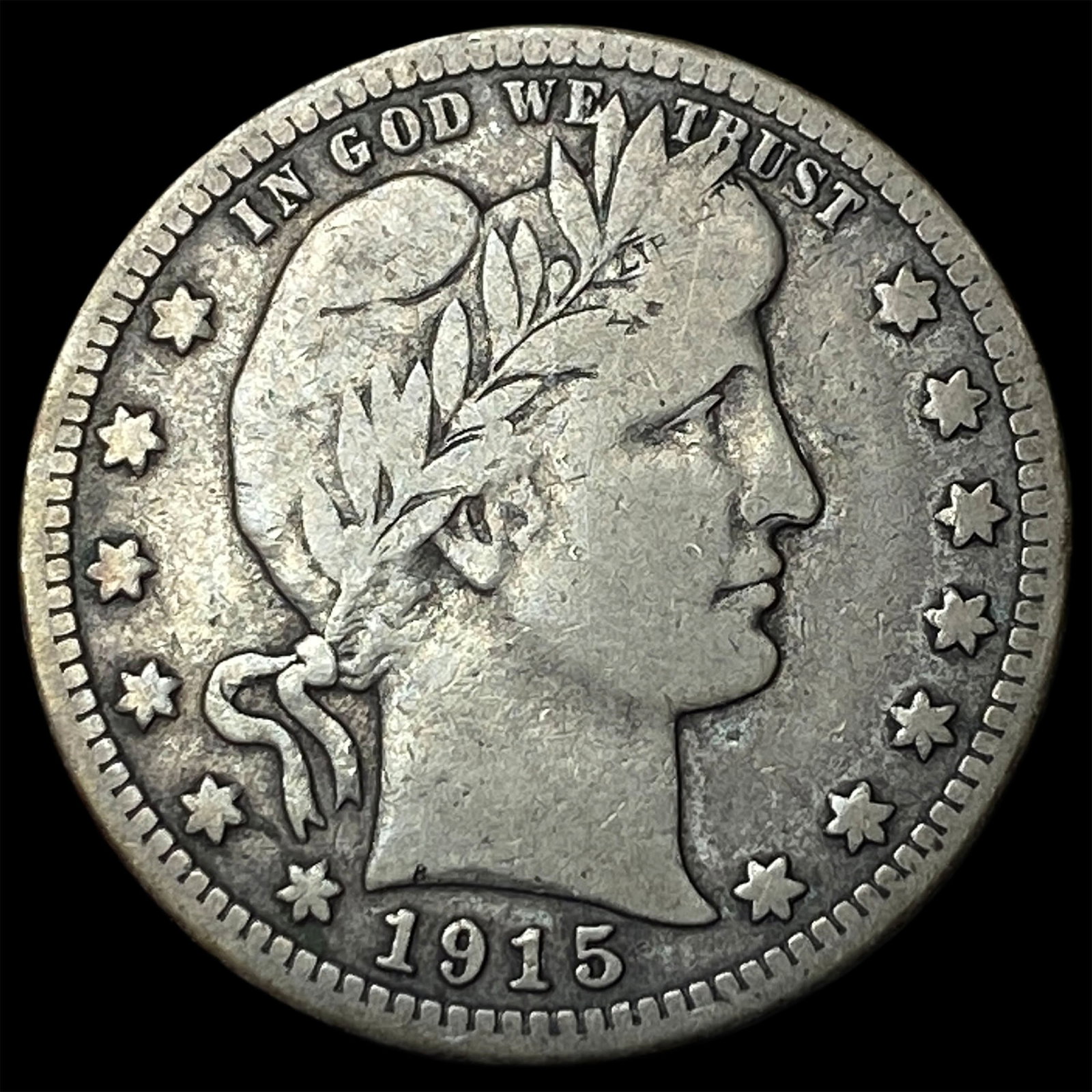 1915-S Silver Barber Quarter ABOUT UNCIRCULATED: 1915-S Silver Barber Quarter ABOUT UNCIRCULATED