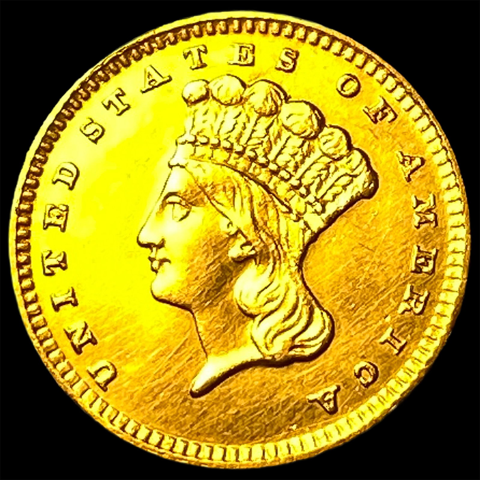 1858 Gold $1 Indian Head UNCIRCULATED: 1858 Gold $1 Indian Head UNCIRCULATED