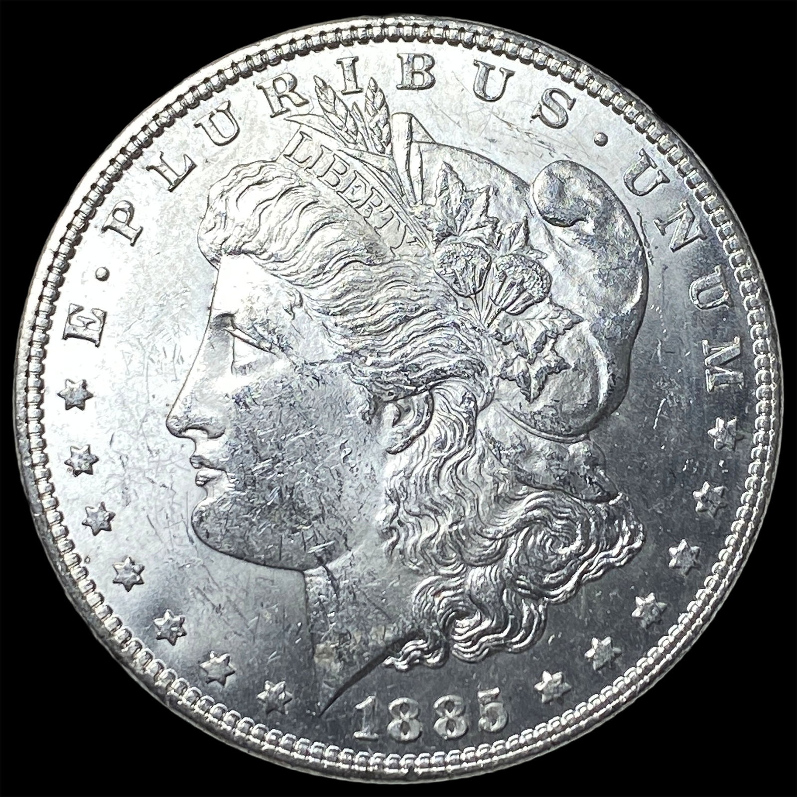 1885-CC Silver Morgan Dollar GEM BU: 1885-CC Silver Morgan Dollar GEM BU