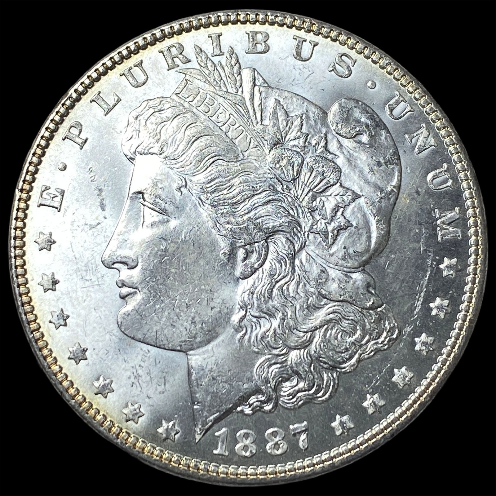 1887-S Silver Morgan Dollar GEM BU: 1887-S Silver Morgan Dollar GEM BU