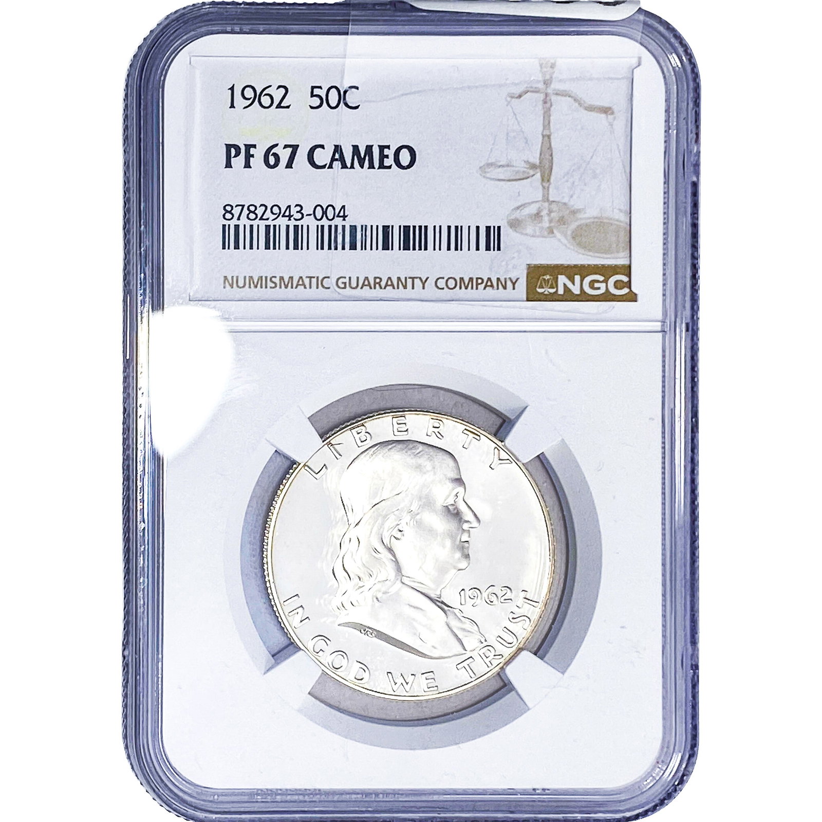 1962 Franklin Half Dollar NGC PF67 CAMEO: 1962 Franklin Half Dollar NGC PF67 CAMEO