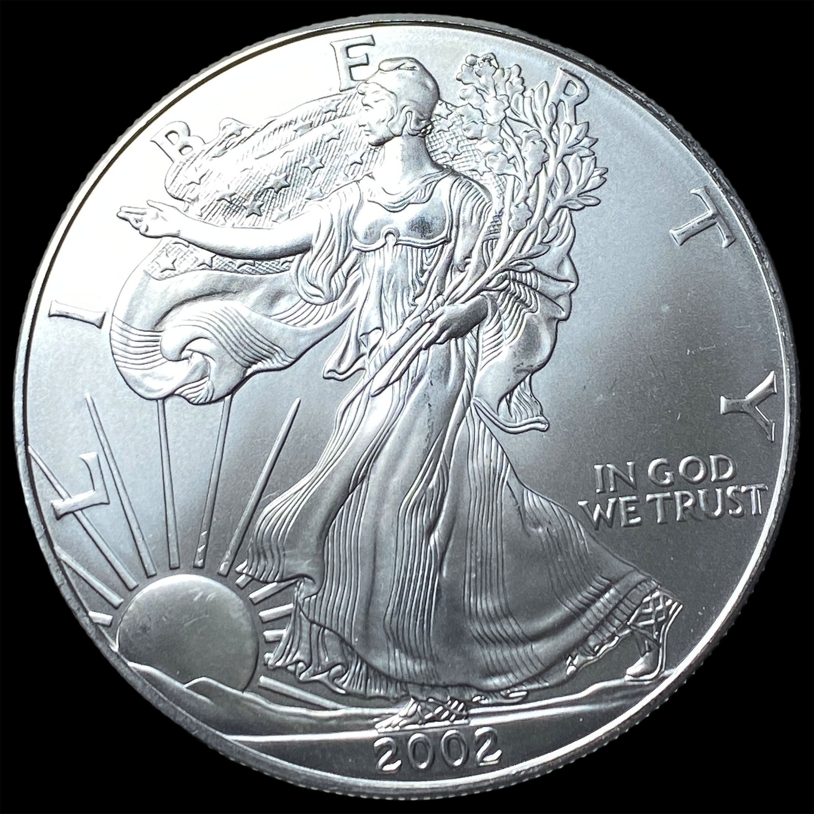 2002 1 oz Silver American Eagle $1 SUPERB GEM BU: 2002 1 oz Silver American Eagle $1 SUPERB GEM BU