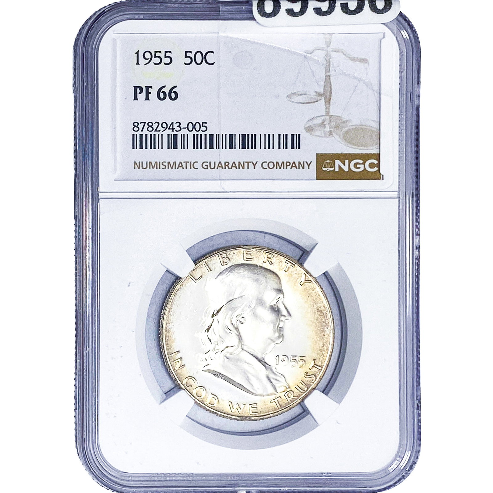 1955 Franklin Half Dollar NGC PF66: 1955 Franklin Half Dollar NGC PF66