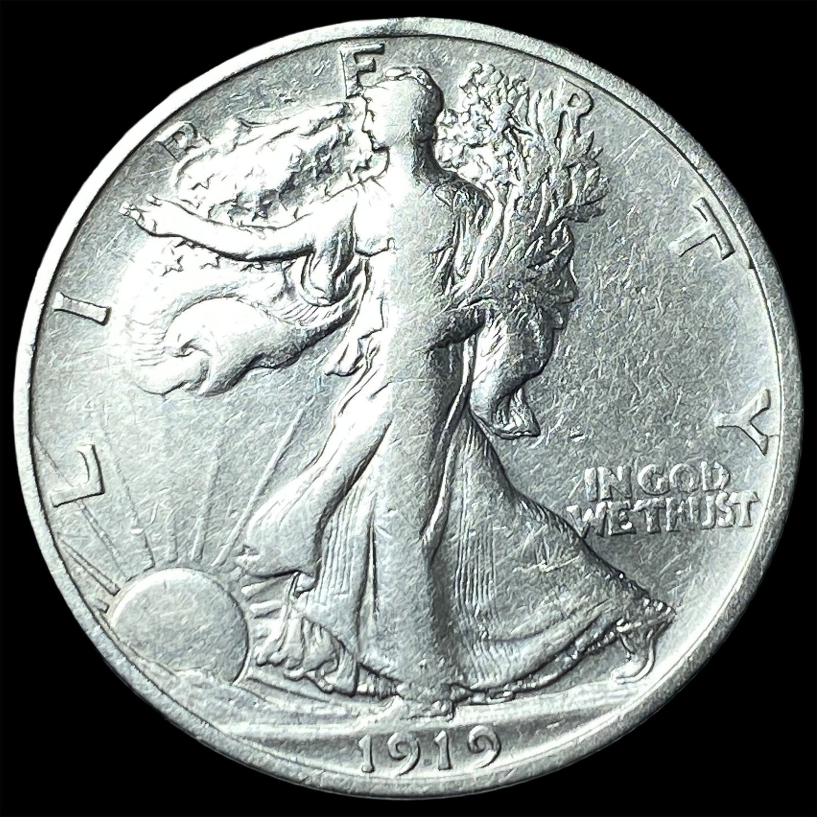 1919 Walking Liberty Half Dollar LIGHTLY CIRCULATED: 1919 Walking Liberty Half Dollar LIGHTLY CIRCULATED