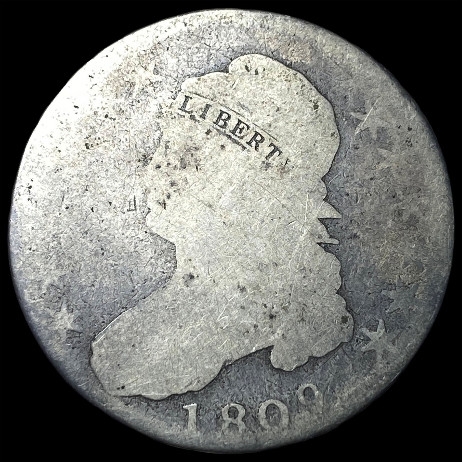 1809 Capped Bust Half Dollar NICELY CIRCULATED: 1809 Capped Bust Half Dollar NICELY CIRCULATED