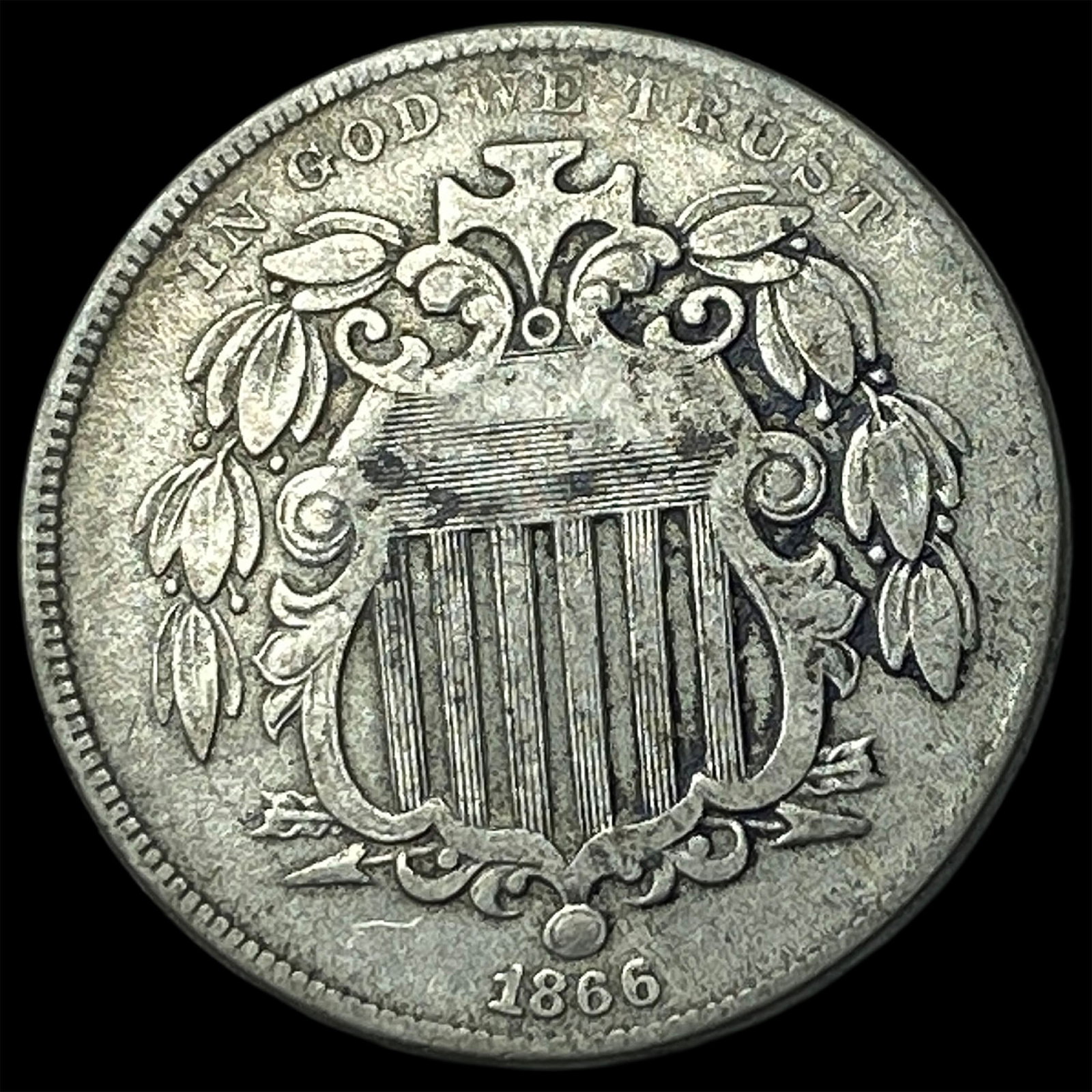1866 Shield Nickel LIGHTLY CIRCULATED: 1866 Shield Nickel LIGHTLY CIRCULATED