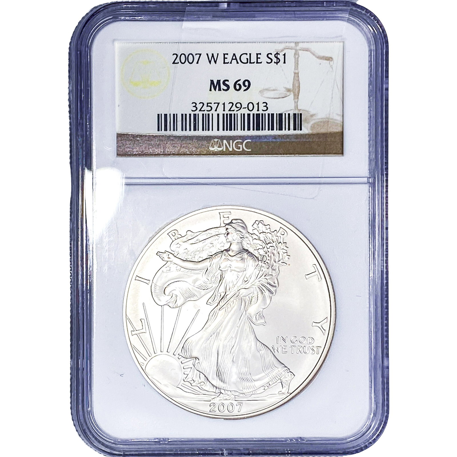2007-W $1 Silver Eagle NGC MS69 (1 of 2)