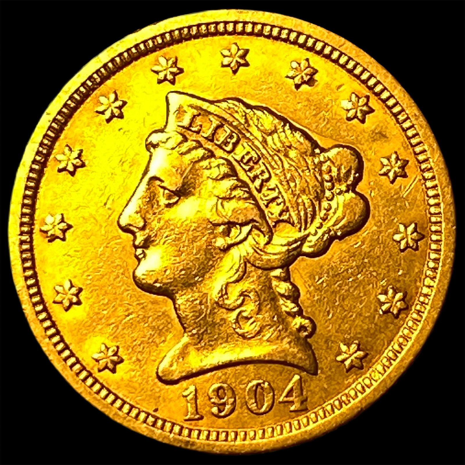 1904 Liberty Head Gold Quarter Eagle $2.50 UNCIRCULATED: 1904 Liberty Head Gold Quarter Eagle $2.50 UNCIRCULATED
