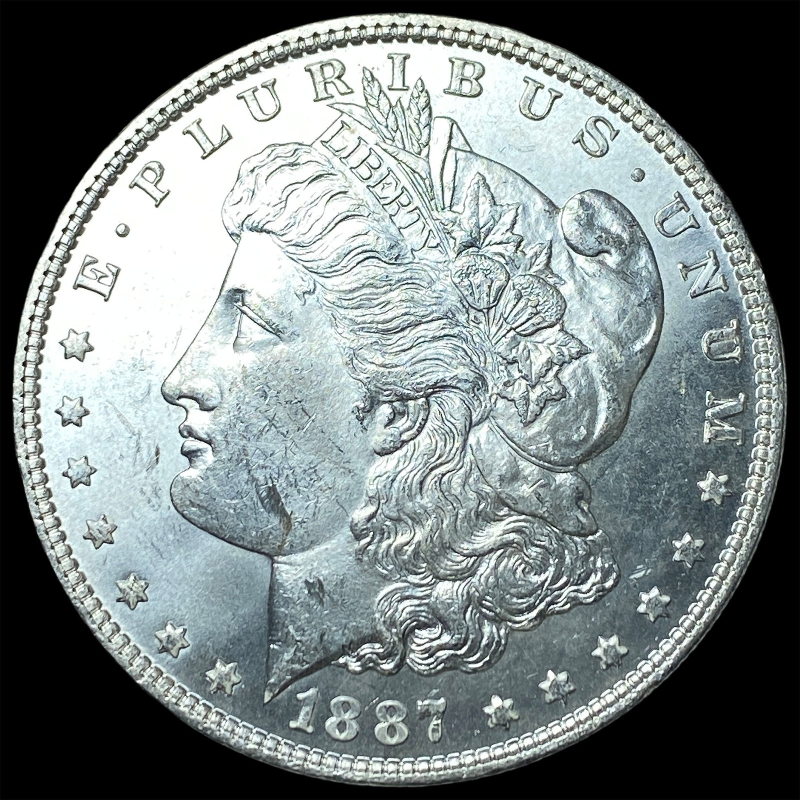 1887 Silver Morgan Dollar GEM BU: 1887 Silver Morgan Dollar GEM BU