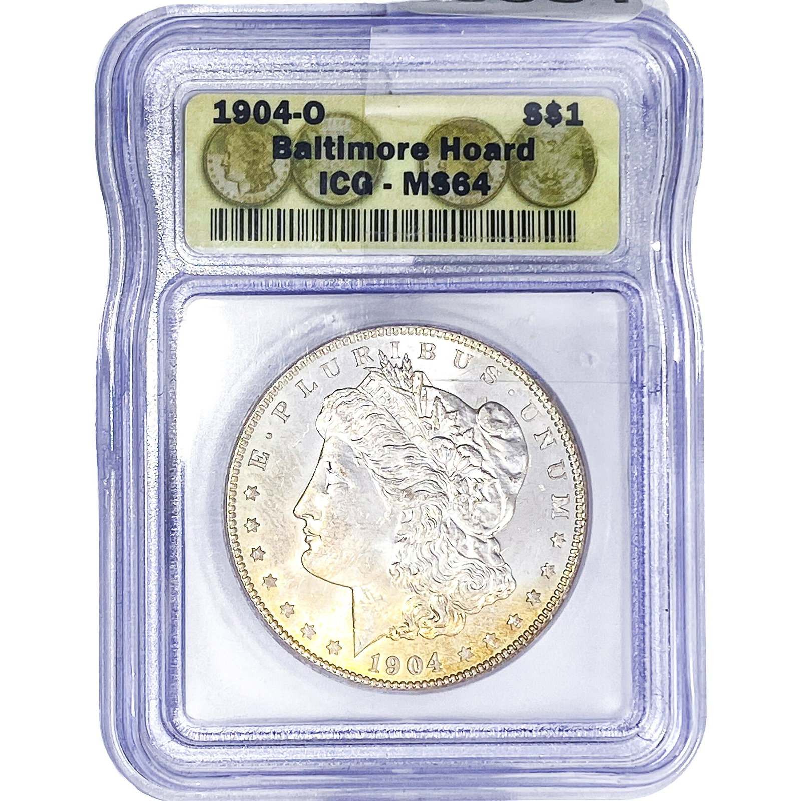 1904-O Morgan Silver Dollar ICG MS64: 1904-O Morgan Silver Dollar ICG MS64
