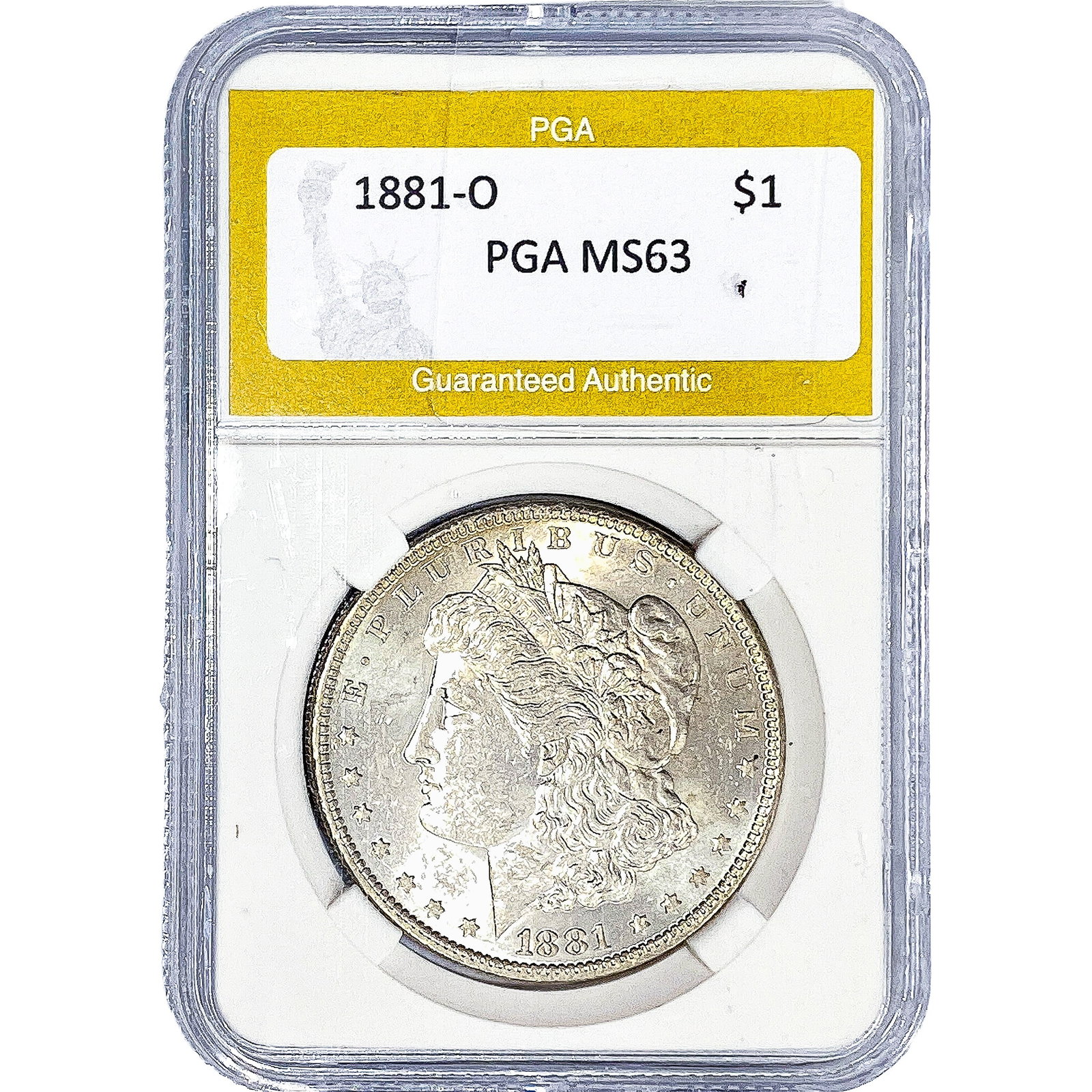 1881-O Morgan Silver Dollar PGA MS63: 1881-O Morgan Silver Dollar PGA MS63