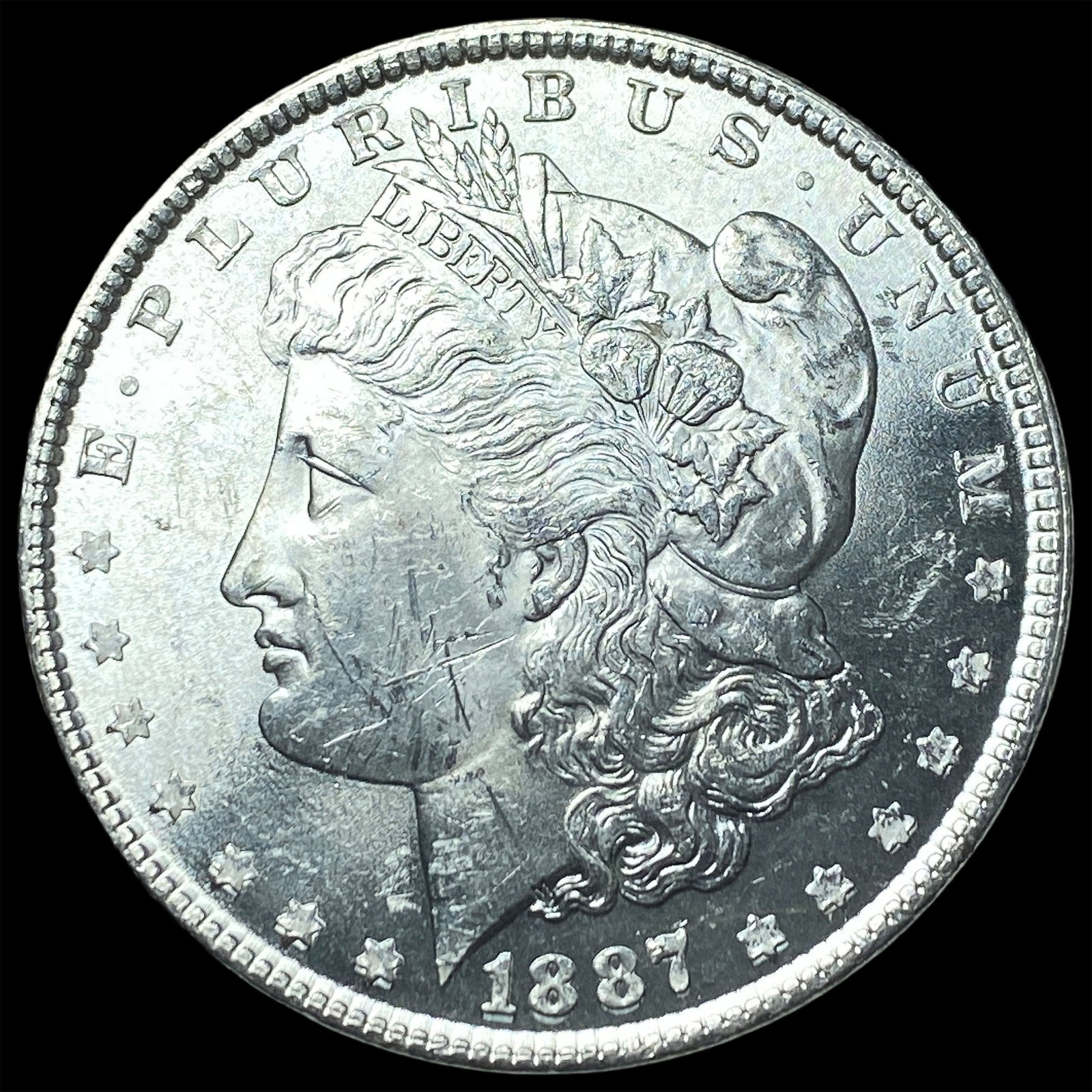 1887-S Silver Morgan Dollar GEM BU: 1887-S Silver Morgan Dollar GEM BU