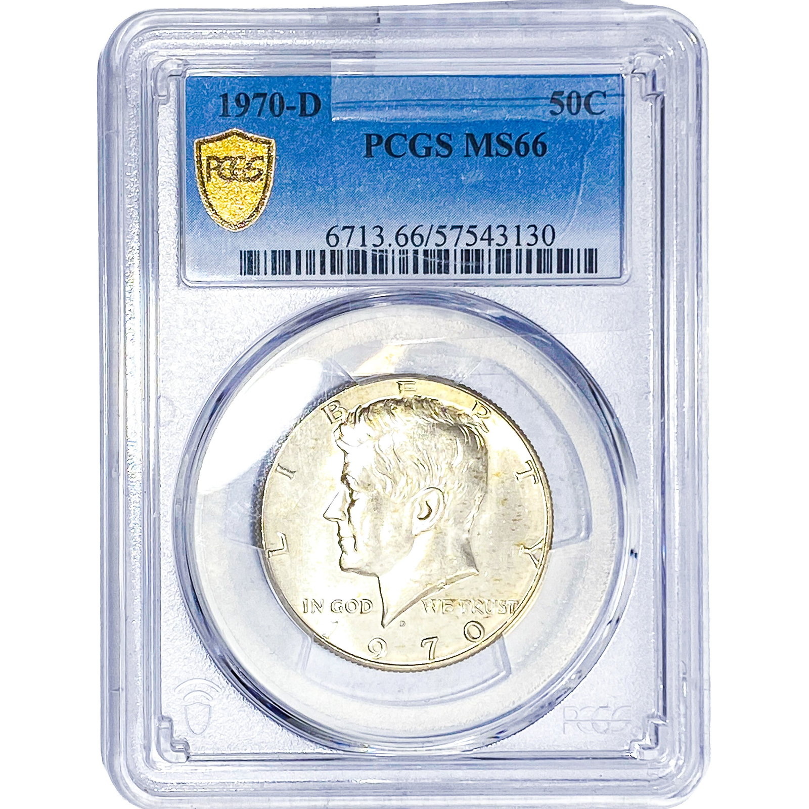 1970-D Kennedy Half Dollar PCGS MS66: 1970-D Kennedy Half Dollar PCGS MS66