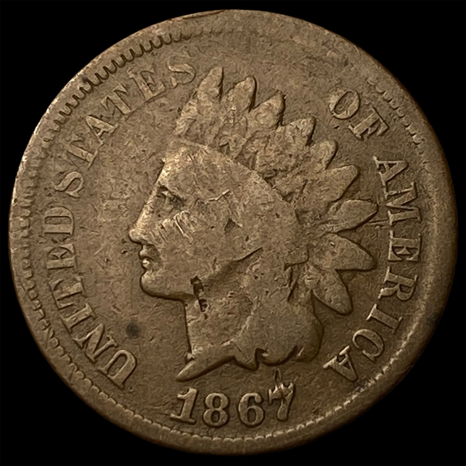 1867 Indian Head Cent NICELY CIRCULATED: 1867 Indian Head Cent NICELY CIRCULATED
