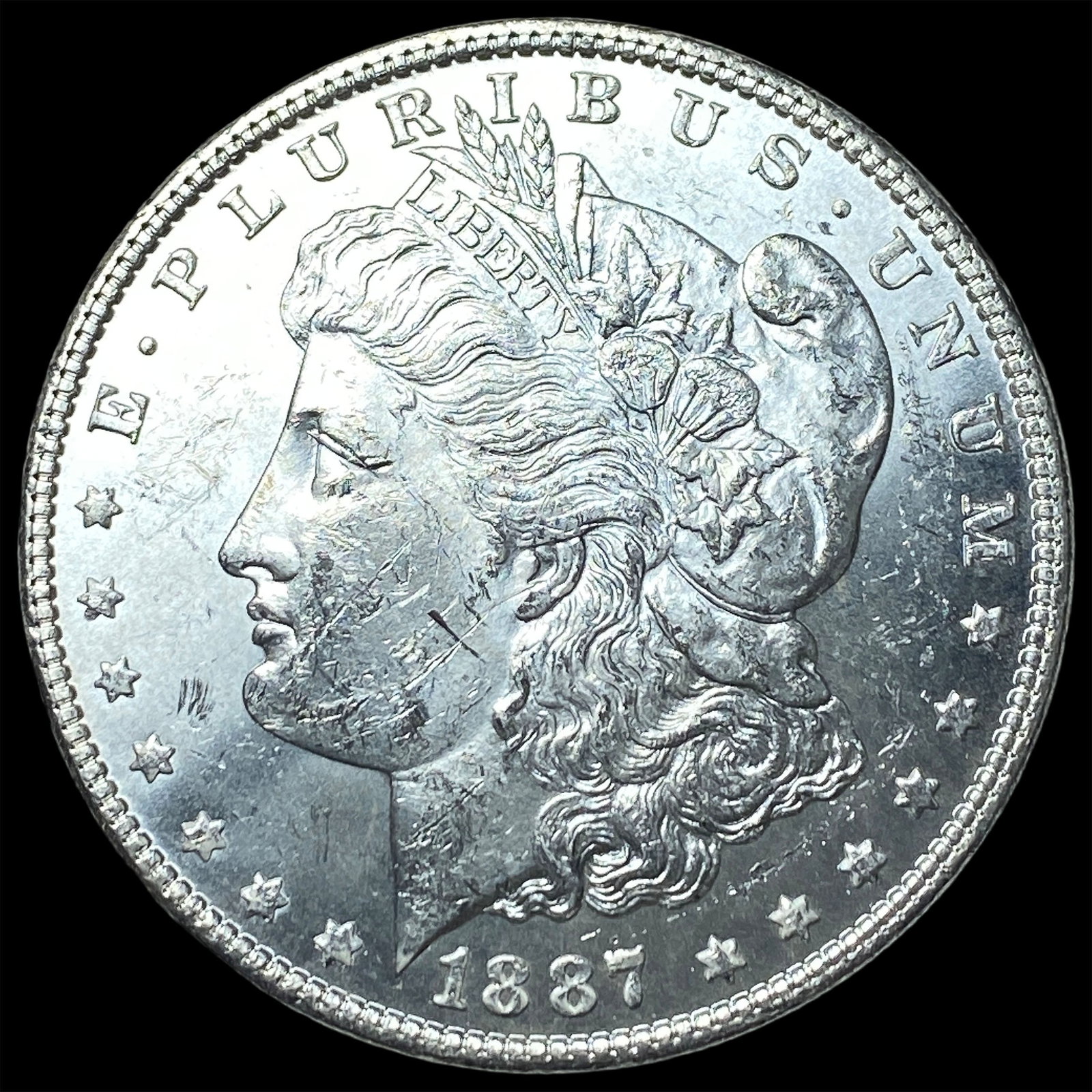 1887 Silver Morgan Dollar GEM BU: 1887 Silver Morgan Dollar GEM BU