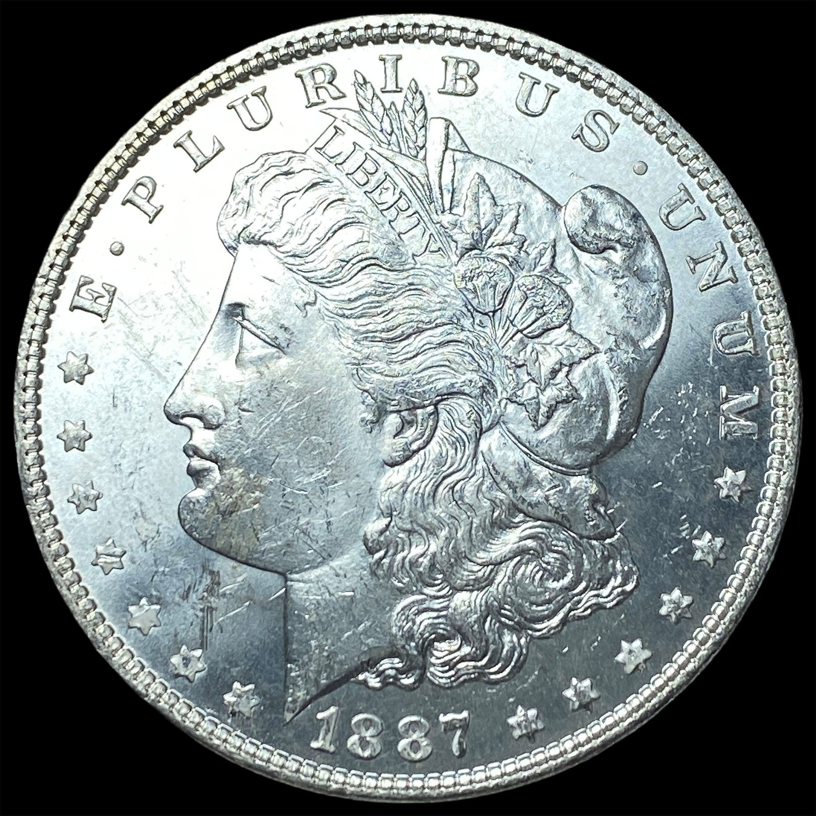 1887 Silver Morgan Dollar GEM BU: 1887 Silver Morgan Dollar GEM BU