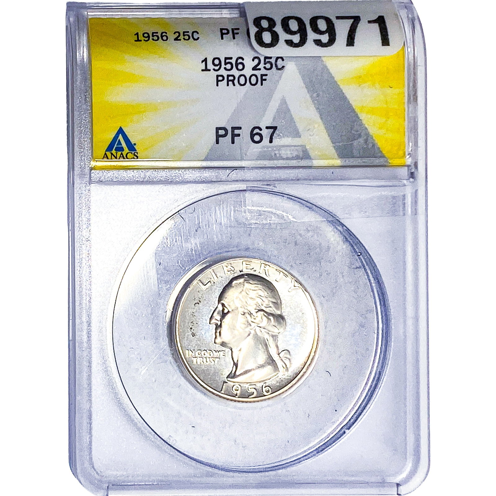 1956 Washington Silver Quarter ANACS PF67 PROOF: 1956 Washington Silver Quarter ANACS PF67 PROOF