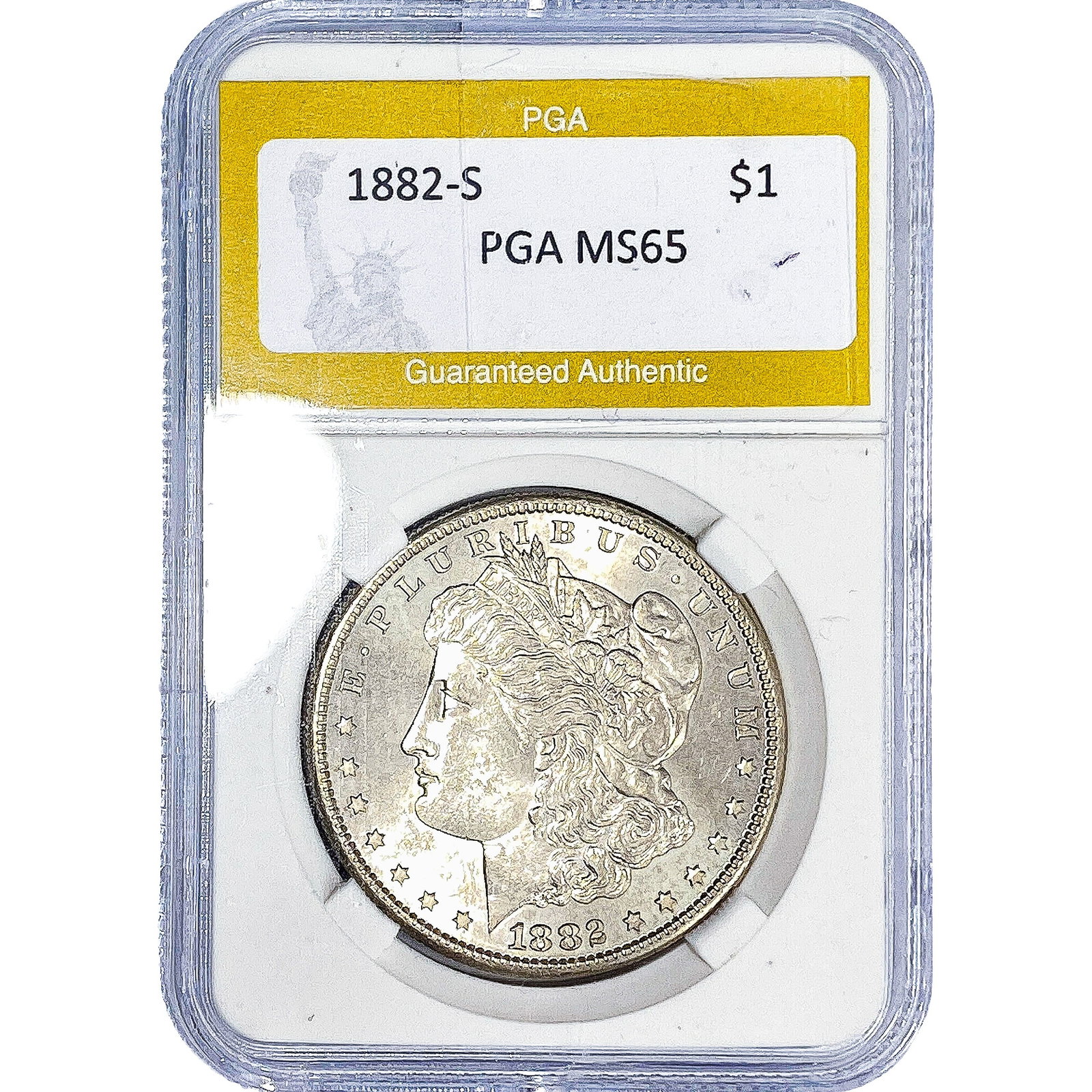 1882-S Morgan Silver Dollar PGA MS65: 1882-S Morgan Silver Dollar PGA MS65