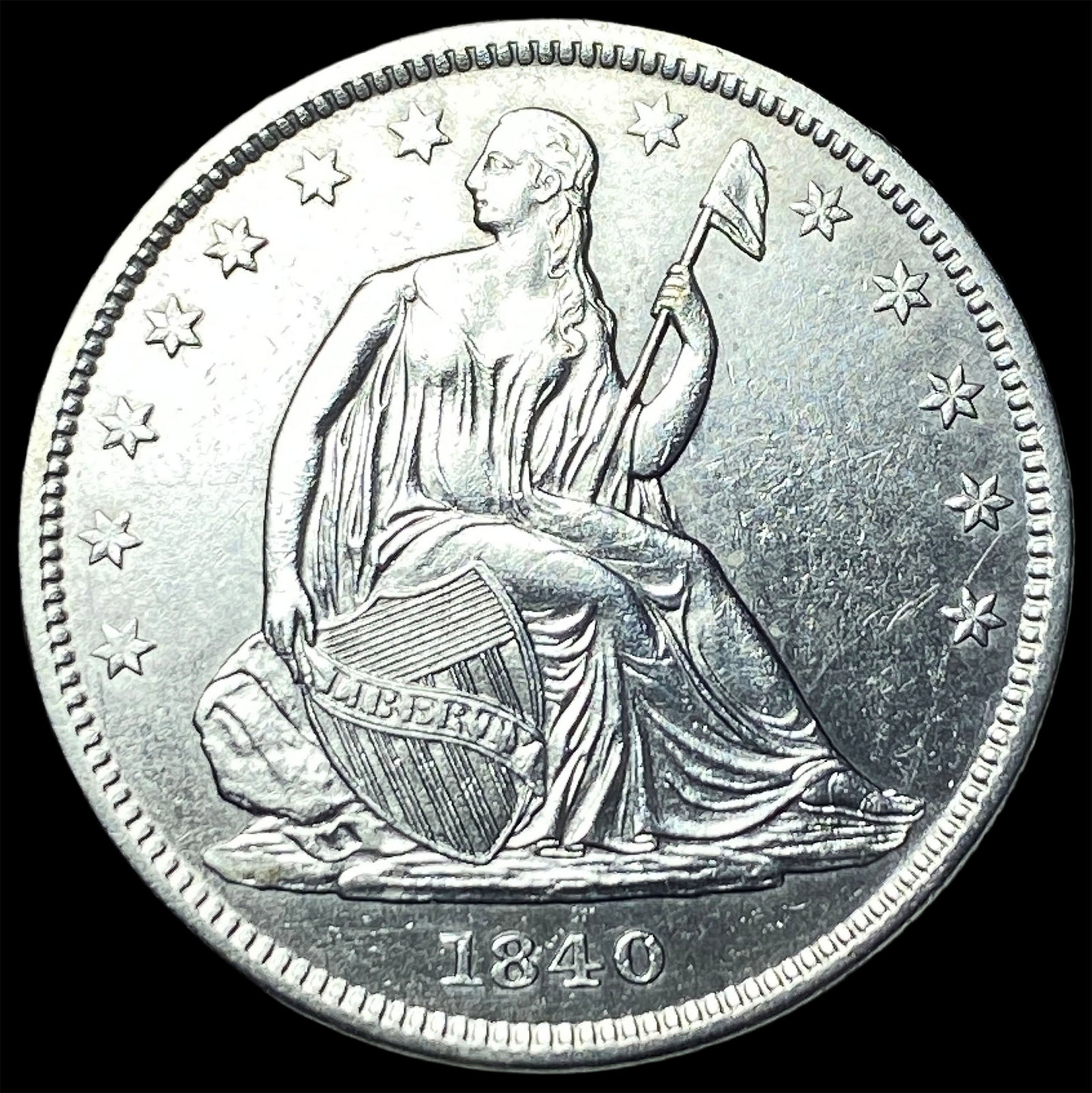 1840 Seated Liberty Half Dollar CLOSELY UNCIRCULATED: 1840 Seated Liberty Half Dollar CLOSELY UNCIRCULATED