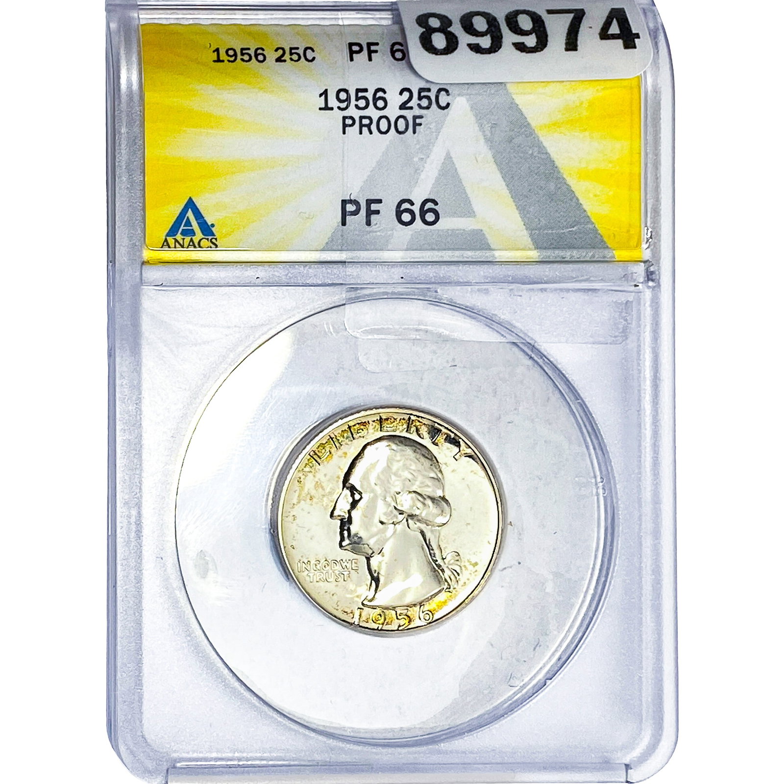 1956 Washington Silver Quarter ANACS PF66 PROOF: 1956 Washington Silver Quarter ANACS PF66 PROOF