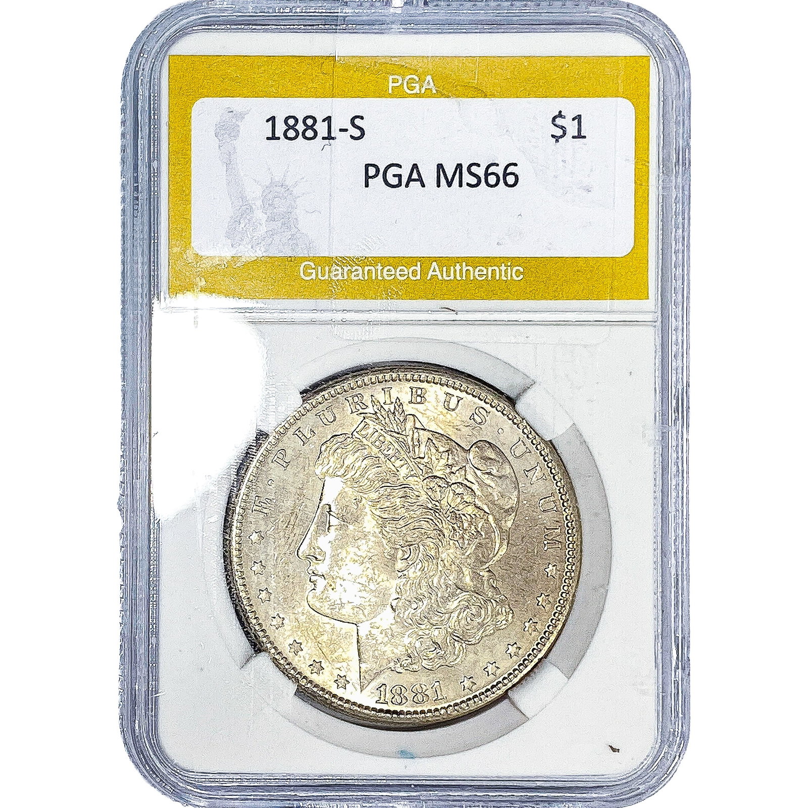1881-S Morgan Silver Dollar PGA MS66: 1881-S Morgan Silver Dollar PGA MS66