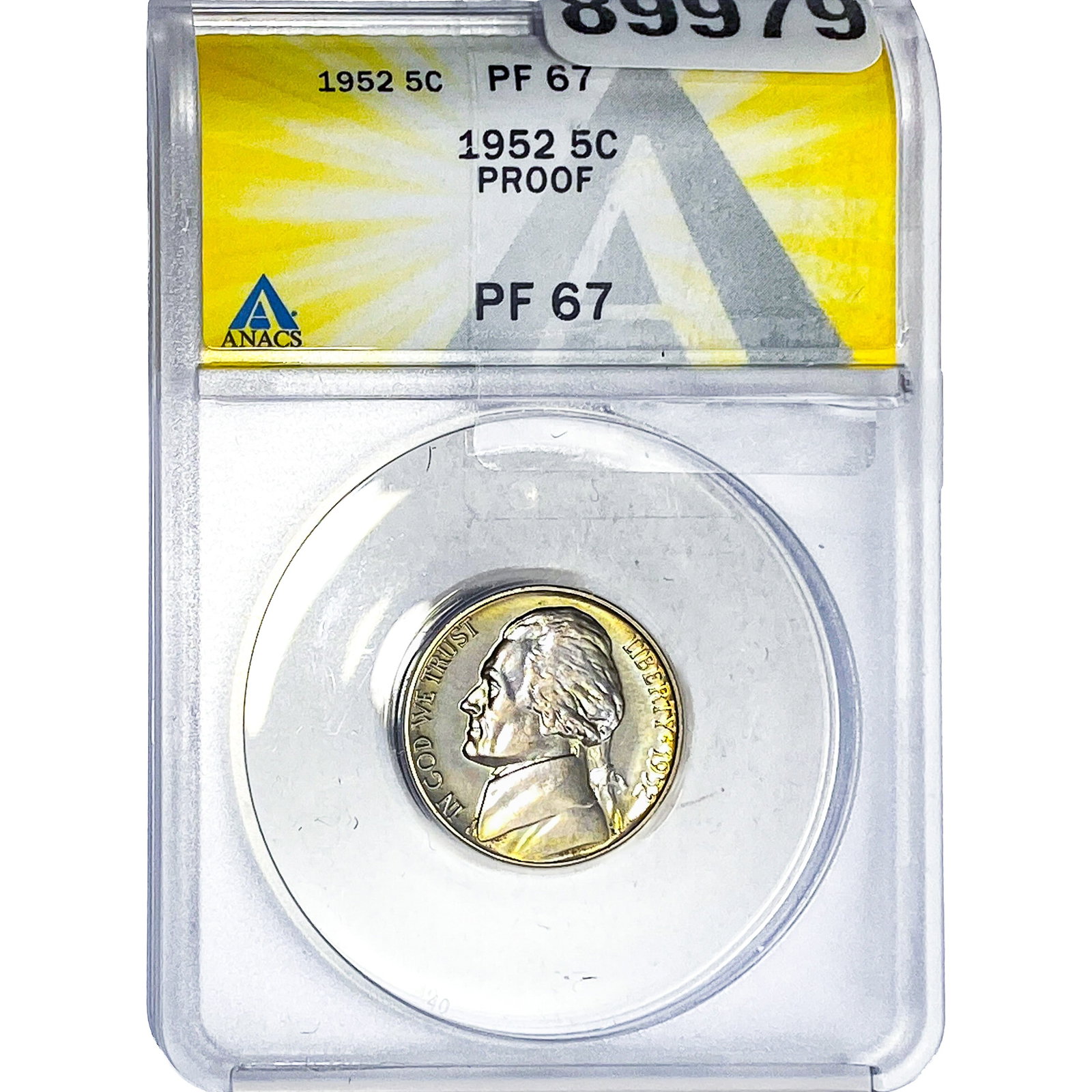 1952 Jefferson Nickel ANACS PF67 PROOF: 1952 Jefferson Nickel ANACS PF67 PROOF
