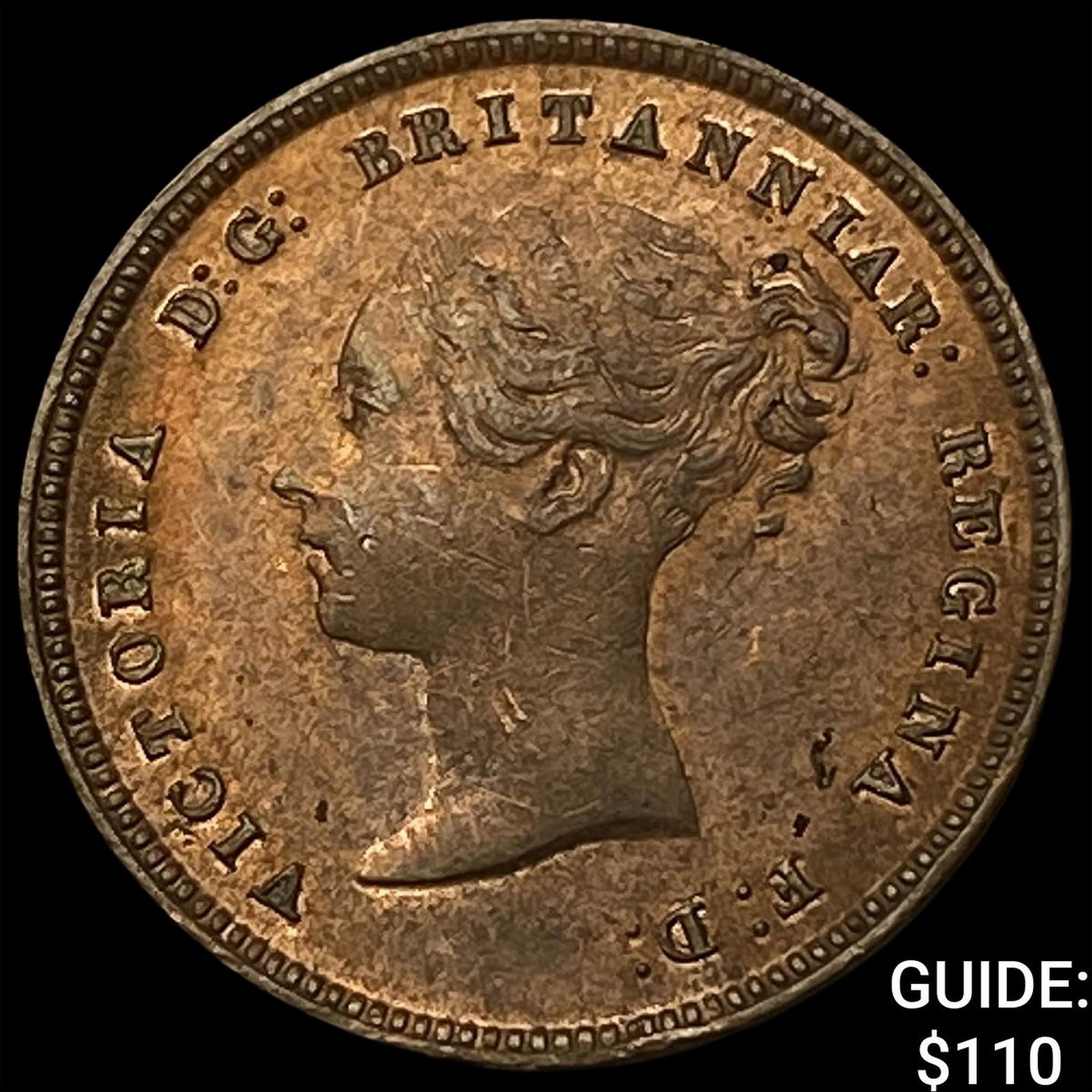 1844 Ceylon Copper 1/2 Farthing (1 of 2)