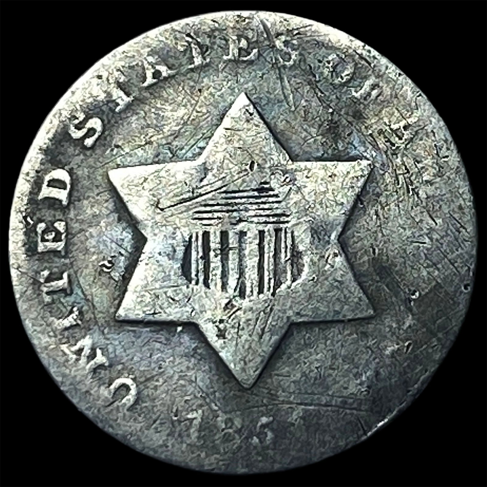 1851 Silver Three-Cent Piece NICELY CIRCULATED: 1851 Silver Three-Cent Piece NICELY CIRCULATED