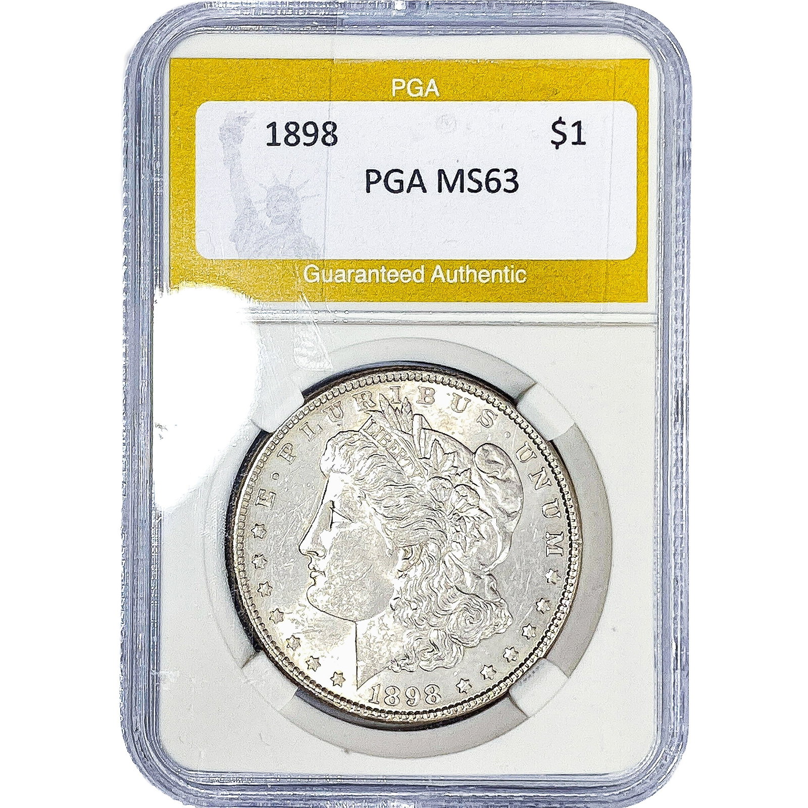 1898 Morgan Silver Dollar PGA MS63: 1898 Morgan Silver Dollar PGA MS63